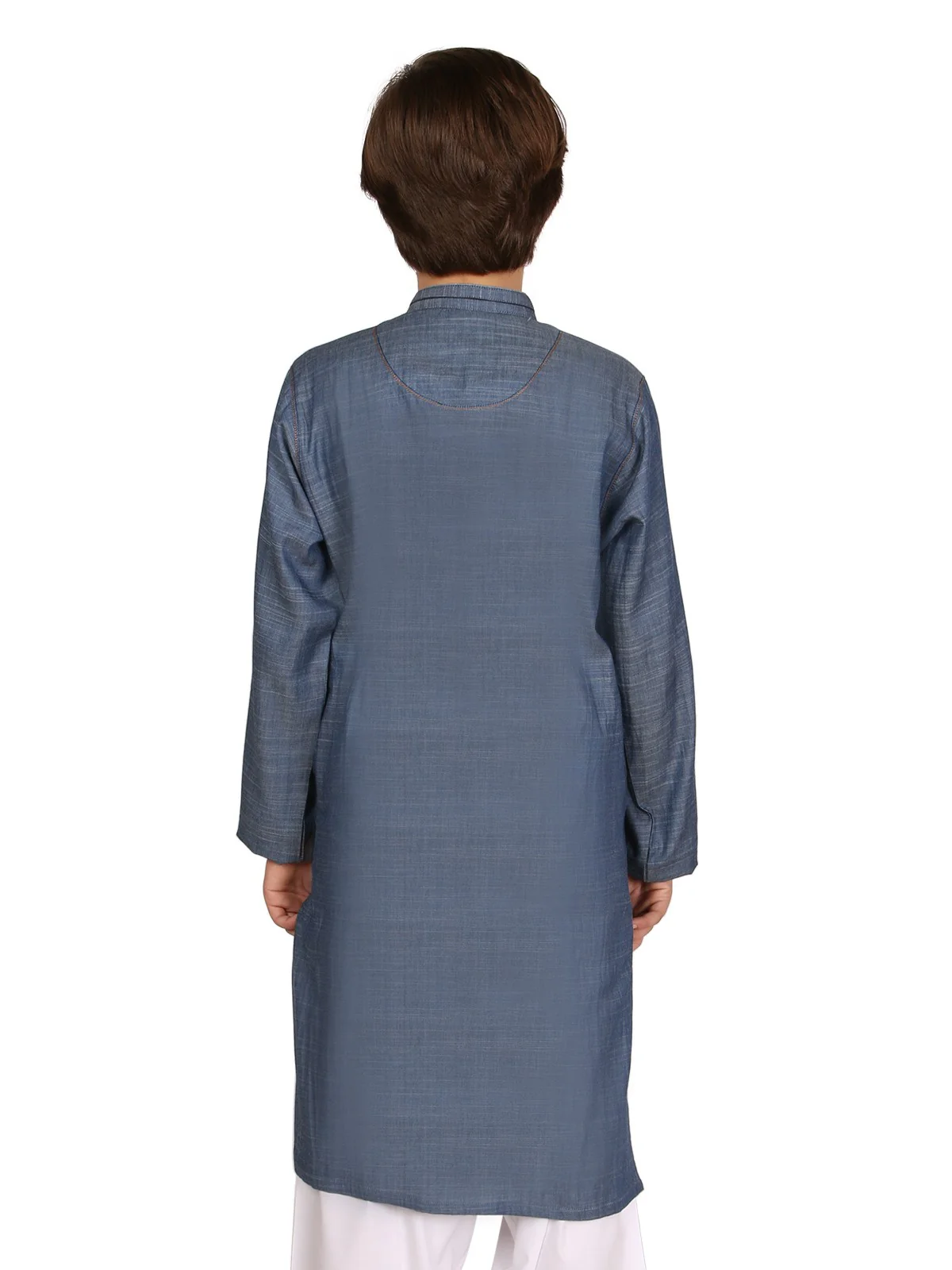 Boy's Denim Blue Kurta - EBTK19-3644 - Image 3