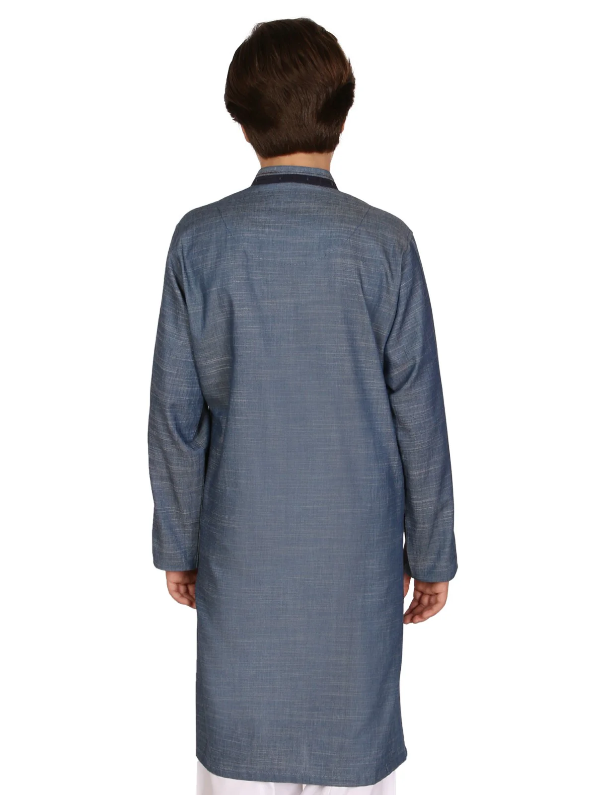 Boy's Denim Blue Kurta - EBTK19-3646 - Image 3