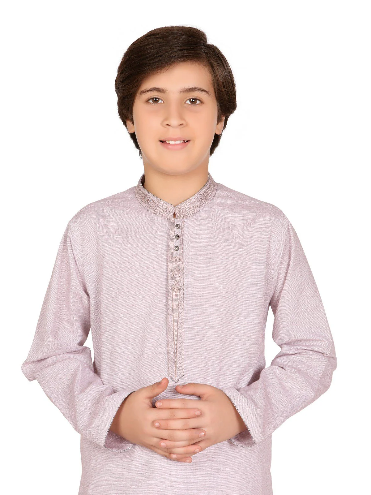 Boy's Light Lavender Kurta - EBTK19-3660 - Image 2