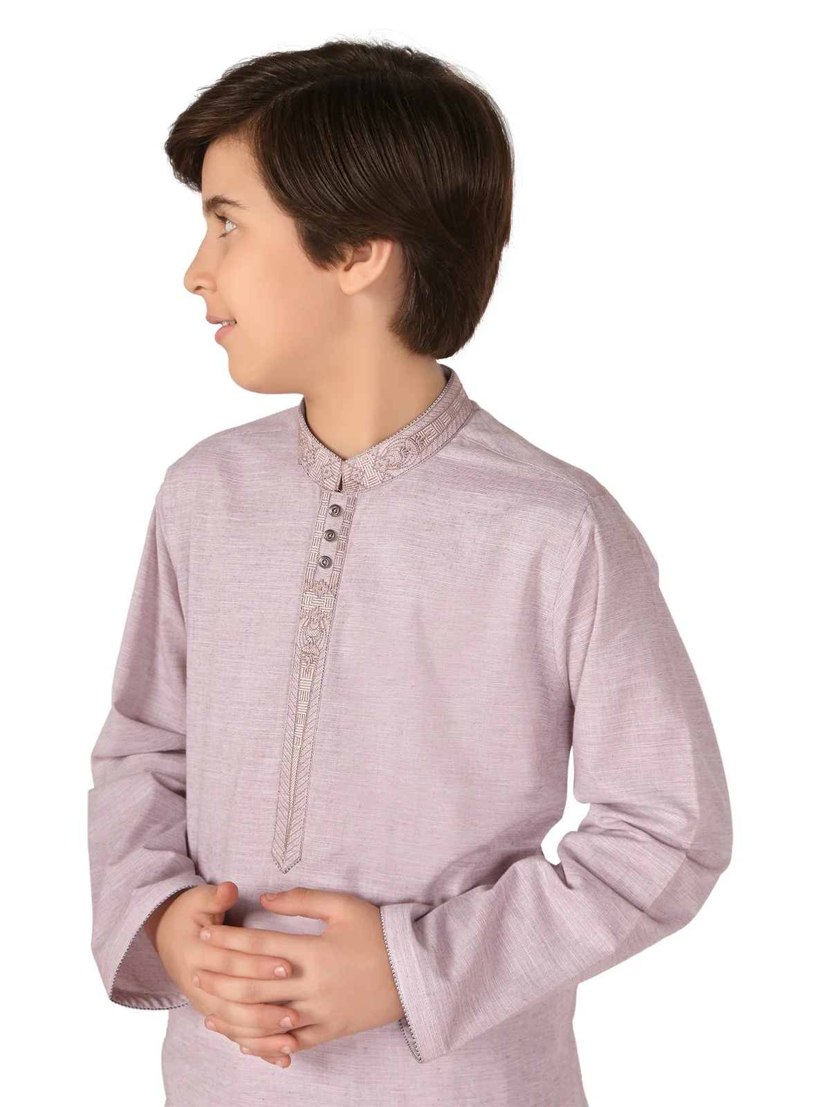 Boy's Light Lavender Kurta - EBTK19-3660 - Image 3