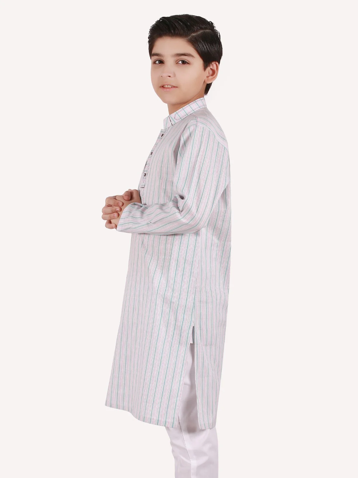 Boy's White Multi Kurta - EBTK20-3664 - Image 2
