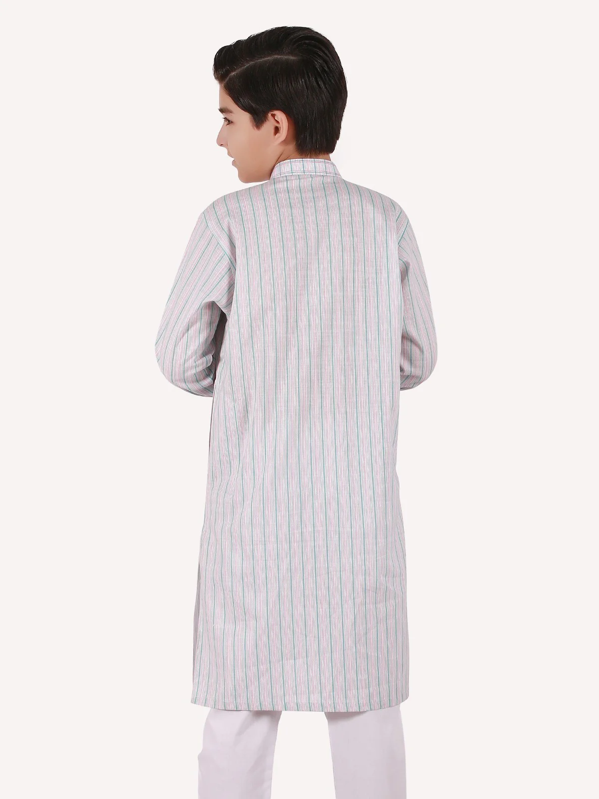 Boy's White Multi Kurta - EBTK20-3664 - Image 3