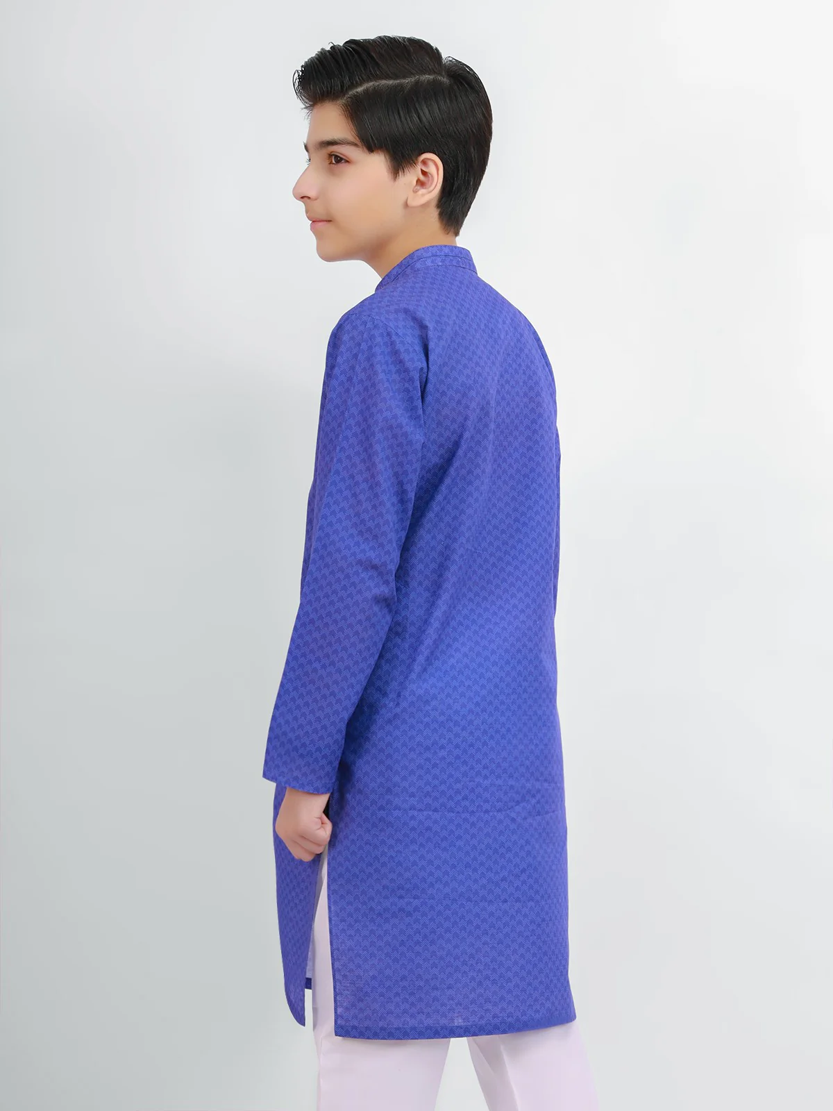 Boy's Ink Blue Kurta - EBTK20-3711 - Image 3
