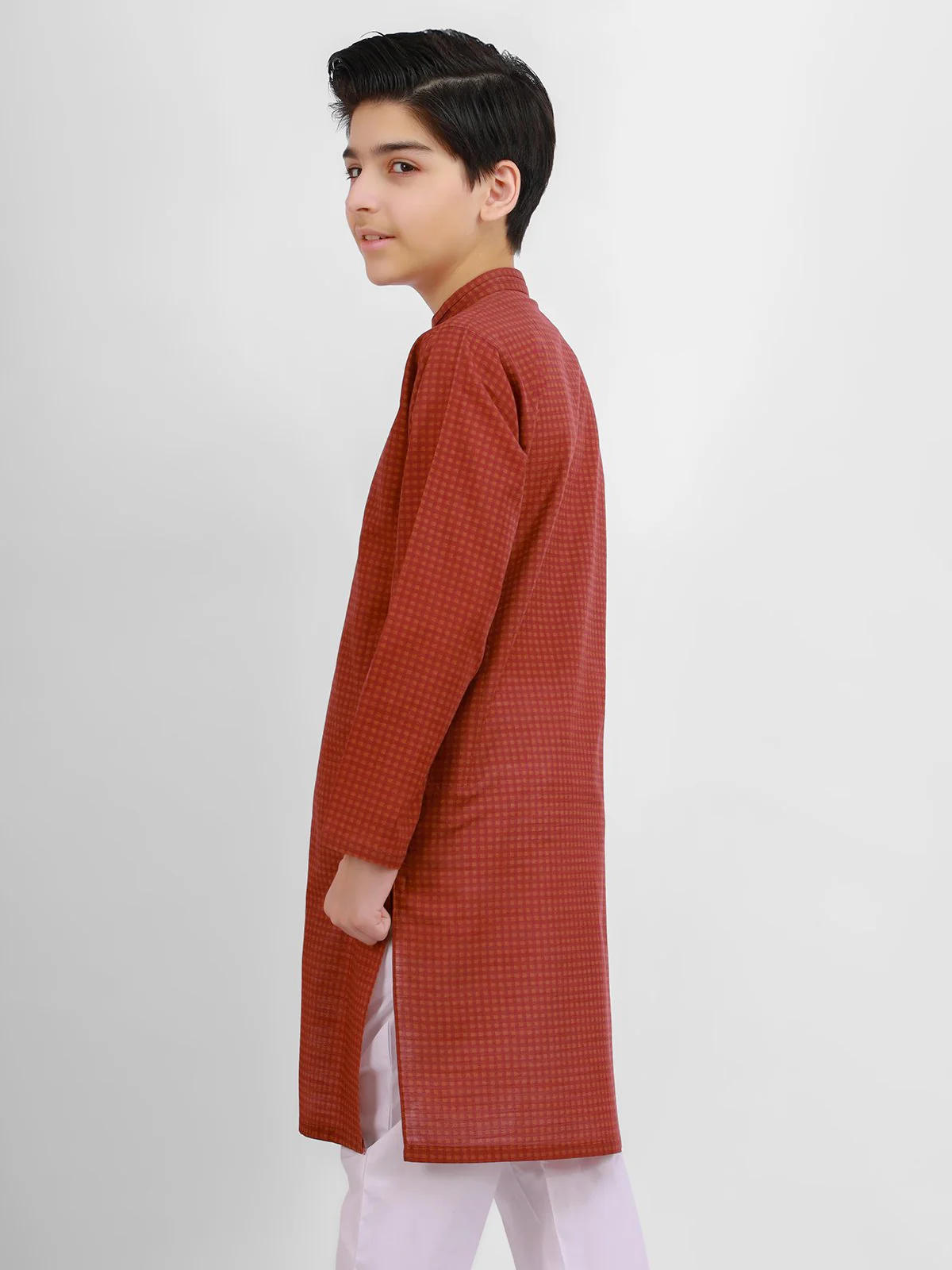 Boy's Rust Kurta - EBTK20-3712 - Image 3