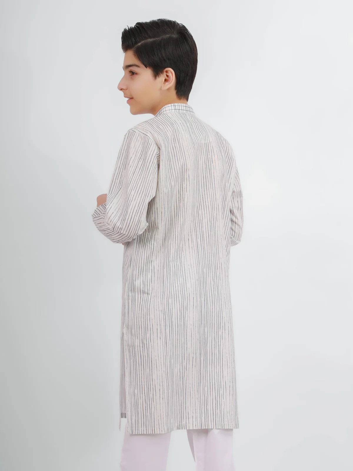 Boy's White Kurta - EBTK20-3713 - Image 3