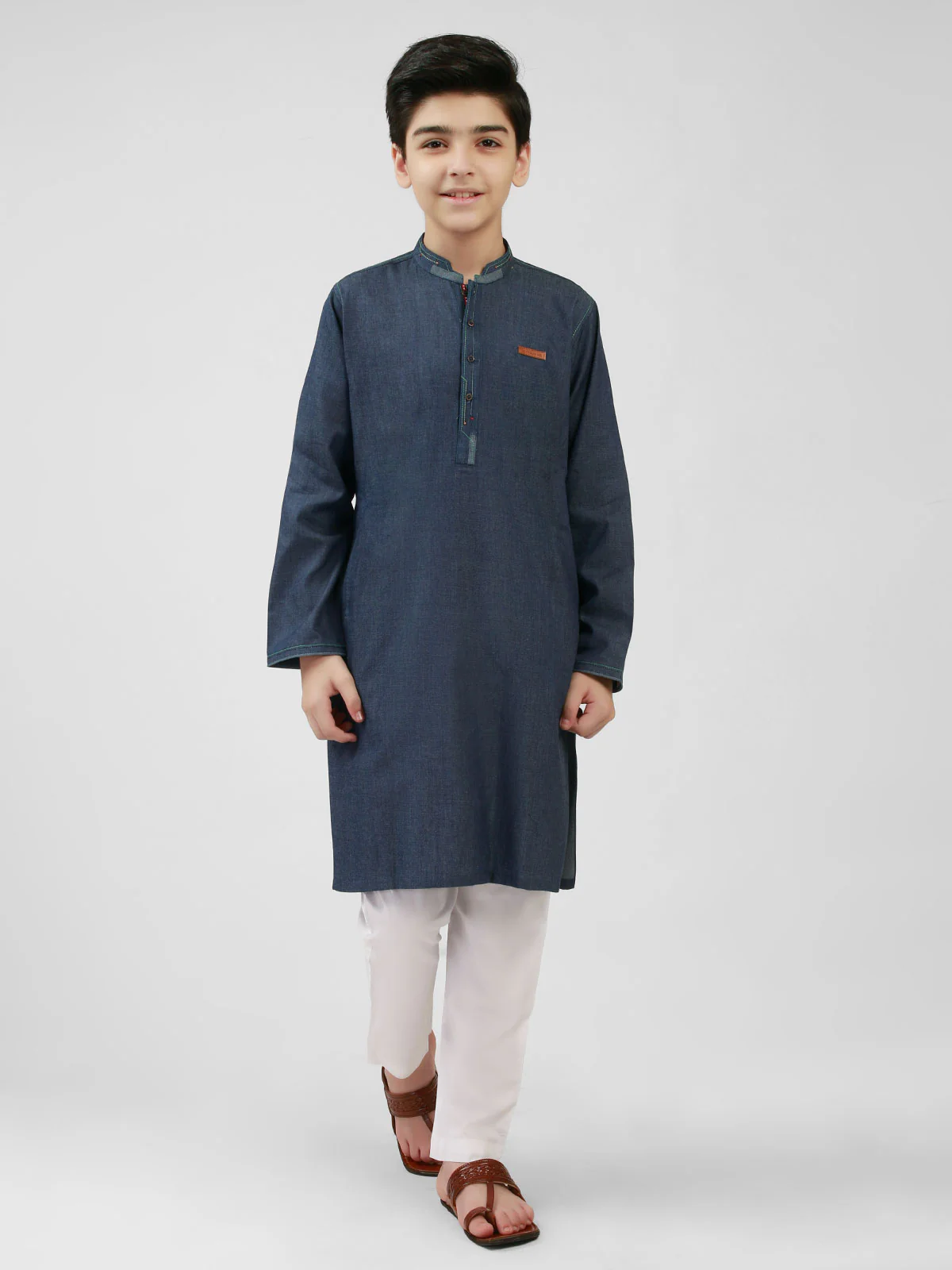Boy's Blue Kurta - EBTK21-3729