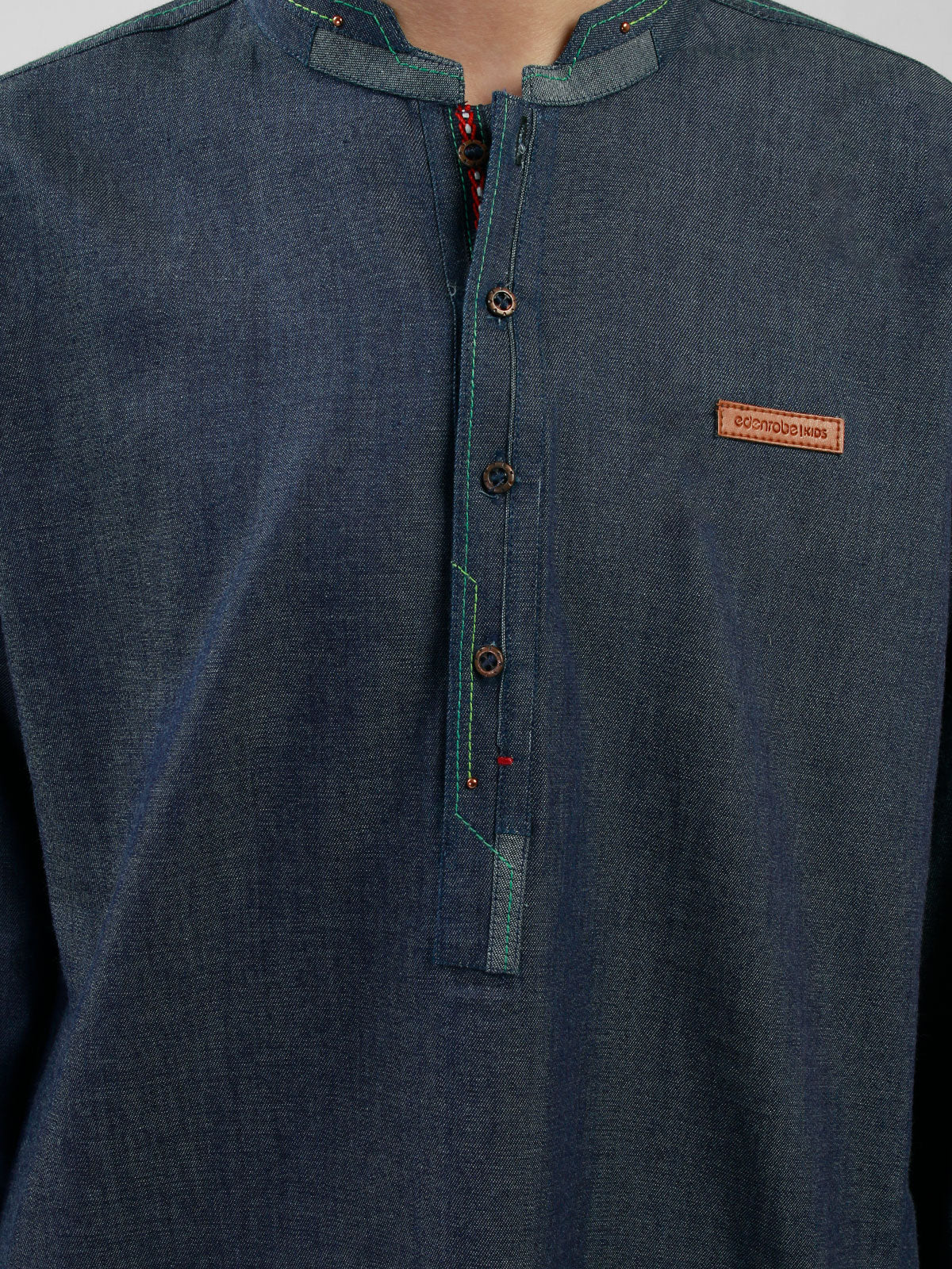 Boy's Blue Kurta - EBTK21-3729 - Image 3