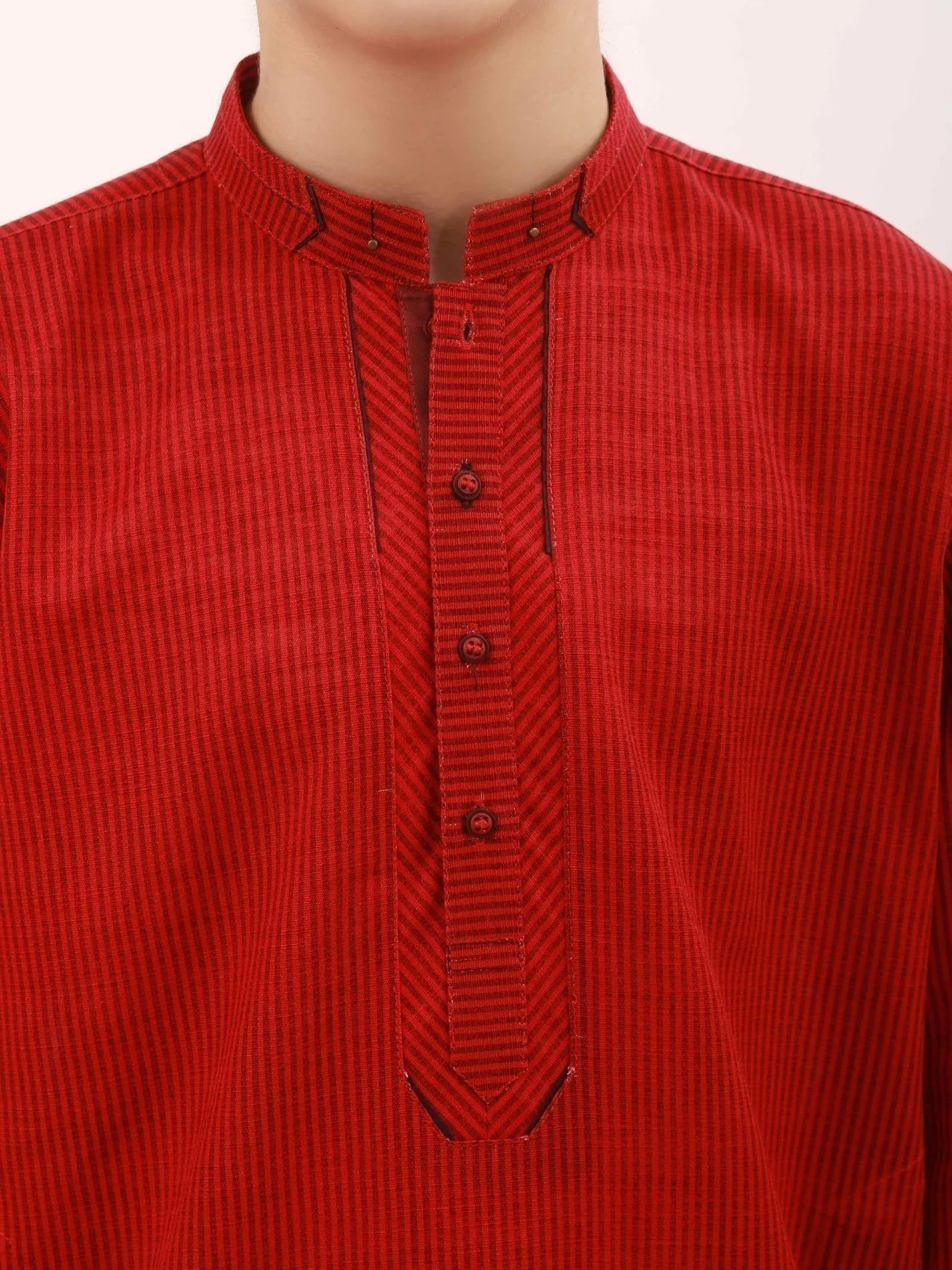 Boy's Red Kurta - EBTK21-3740 - Image 2