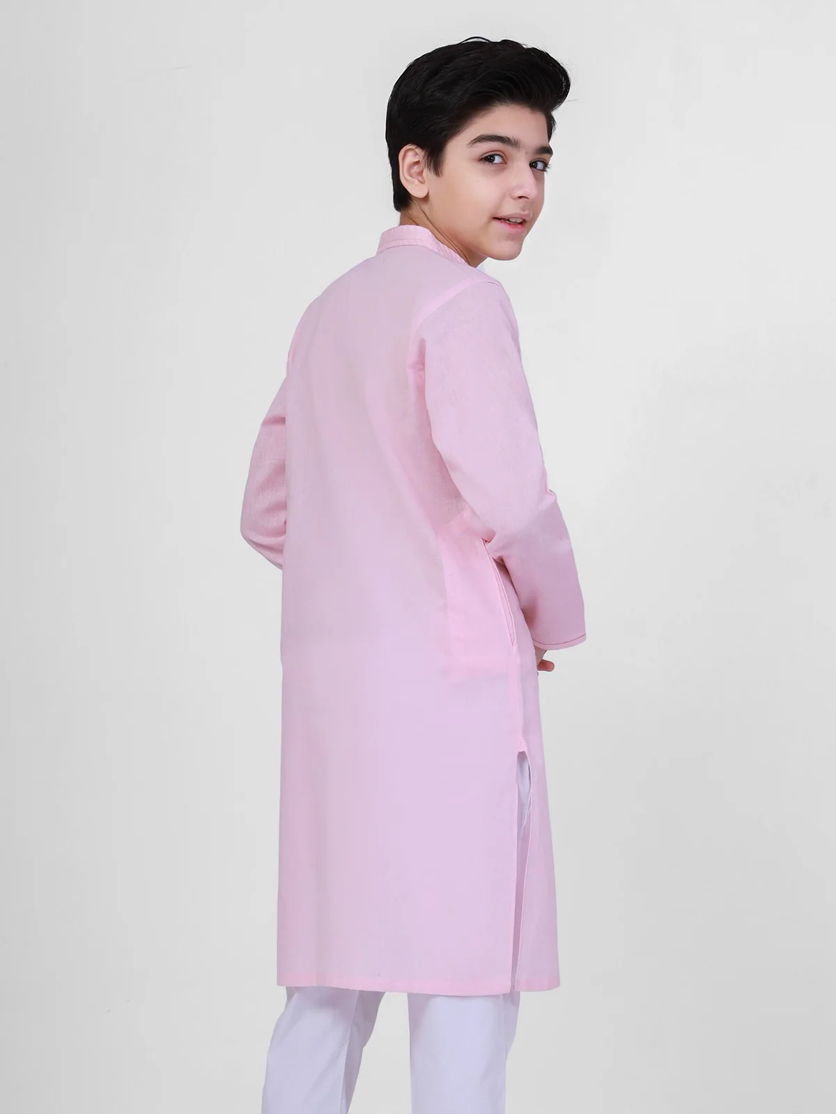 Boy's Light Pink Kurta - EBTK21-3760 - Image 2