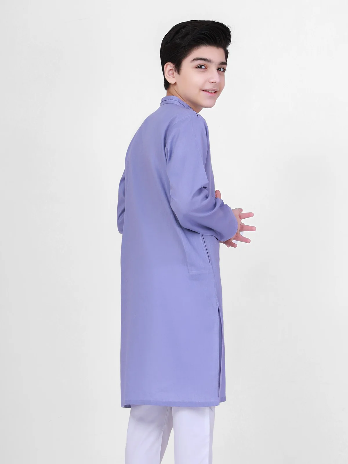 Boy's Lavender Kurta - EBTK21-3762 - Image 3