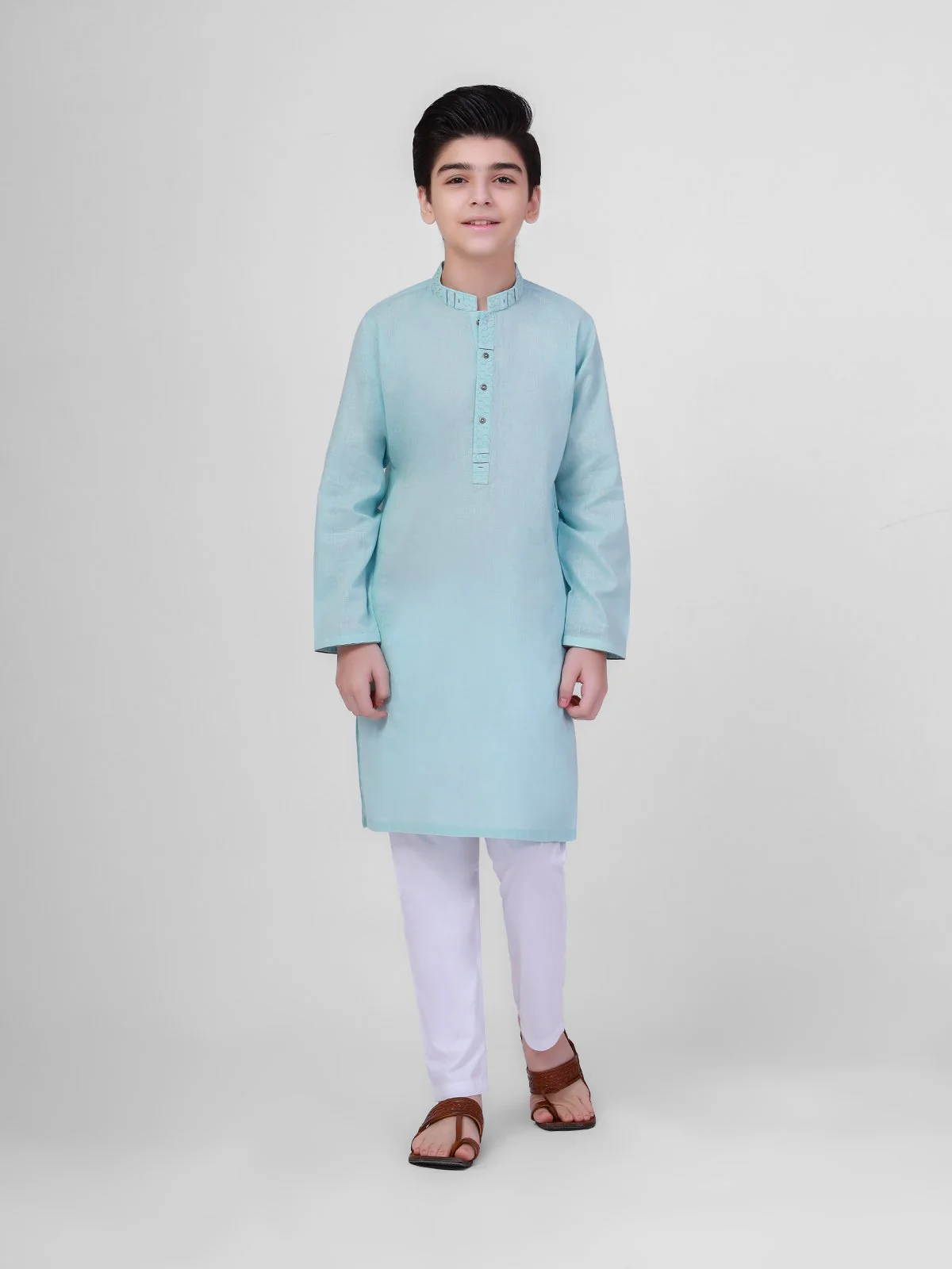 Boy's Aqua Kurta - EBTK21-3763
