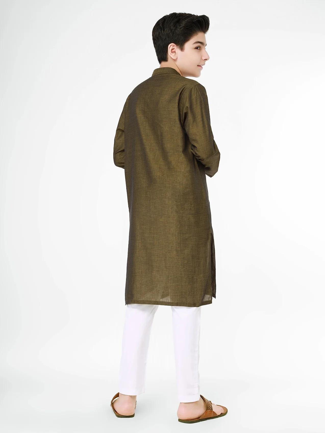 Boy's Mehndi Kurta - EBTK21-3775 - Image 6