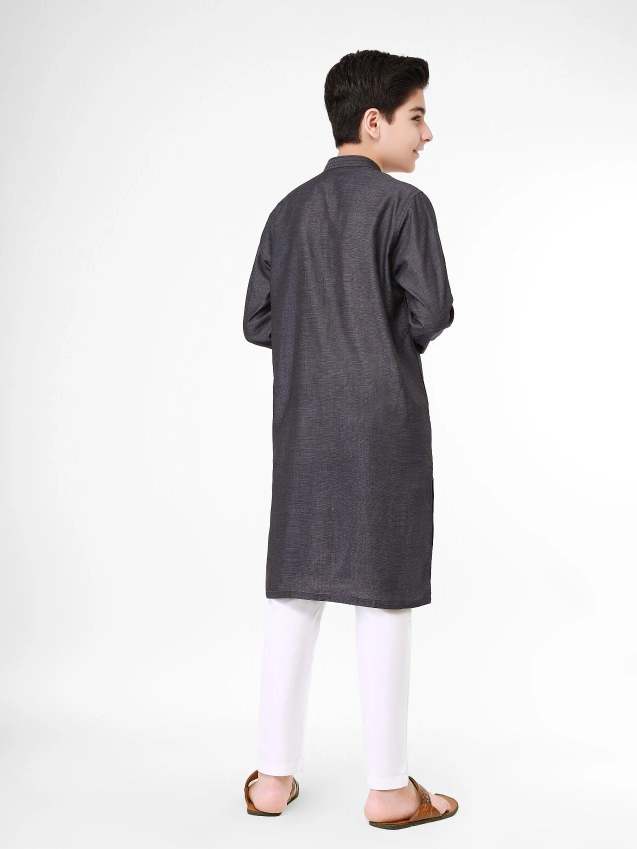 Boy's Dark Navy Kurta - EBTK21-3776 - Image 3