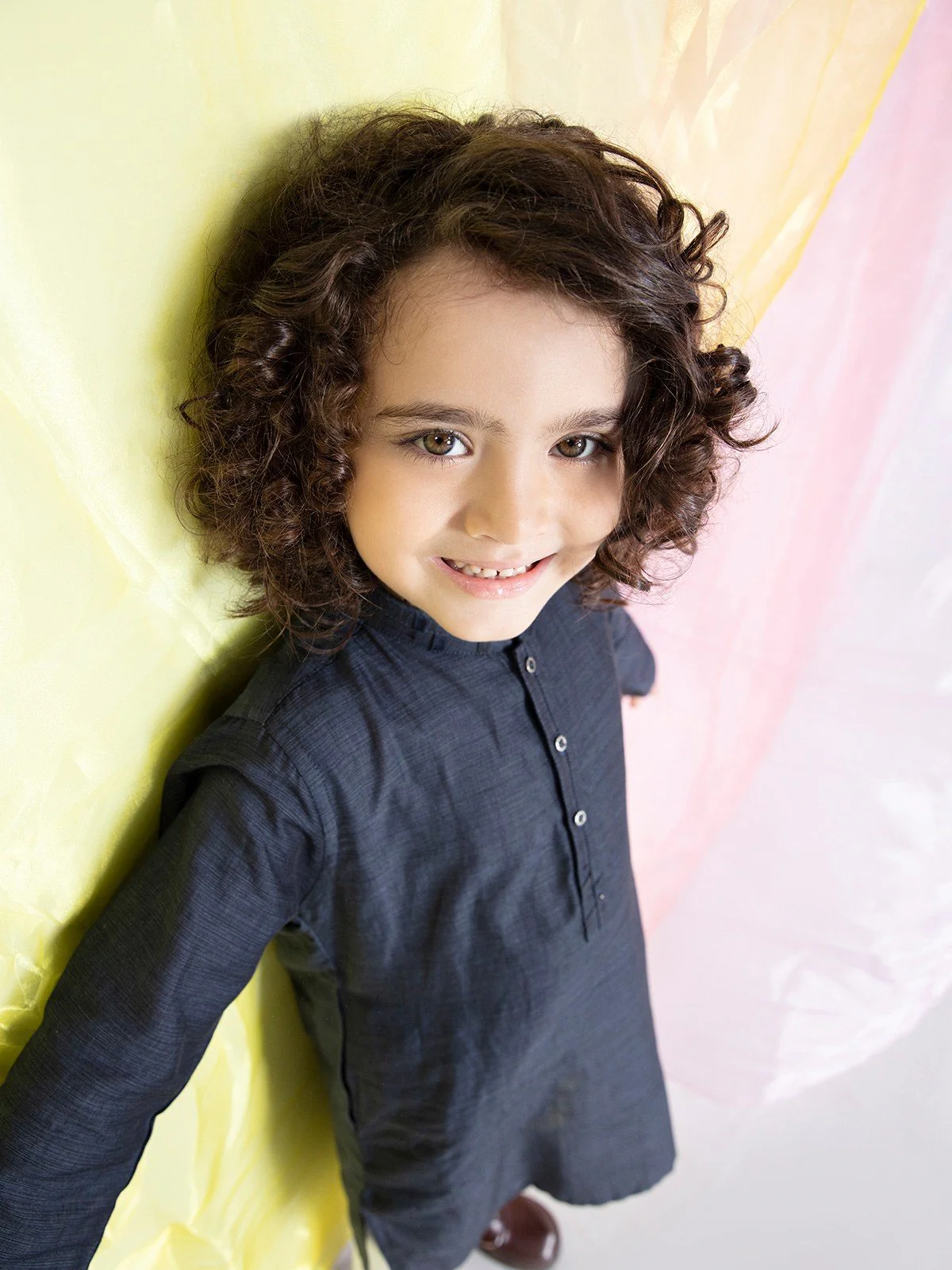 Boy's Dark Navy Kurta - EBTK21-3776 - Image 5