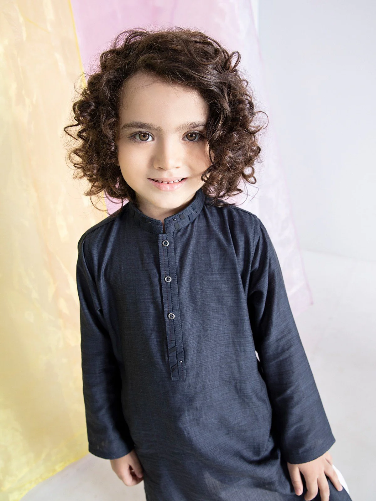 Boy's Dark Navy Kurta - EBTK21-3776 - Image 8