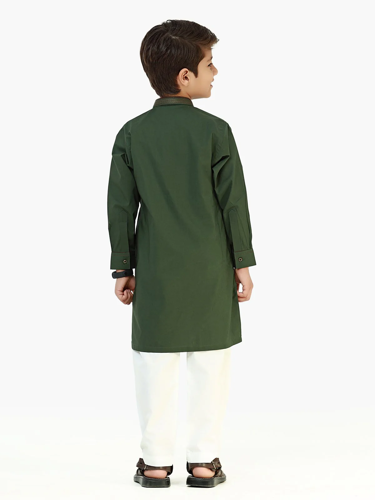 Boy's Green Kurta - EBTK22-3749 - Image 5