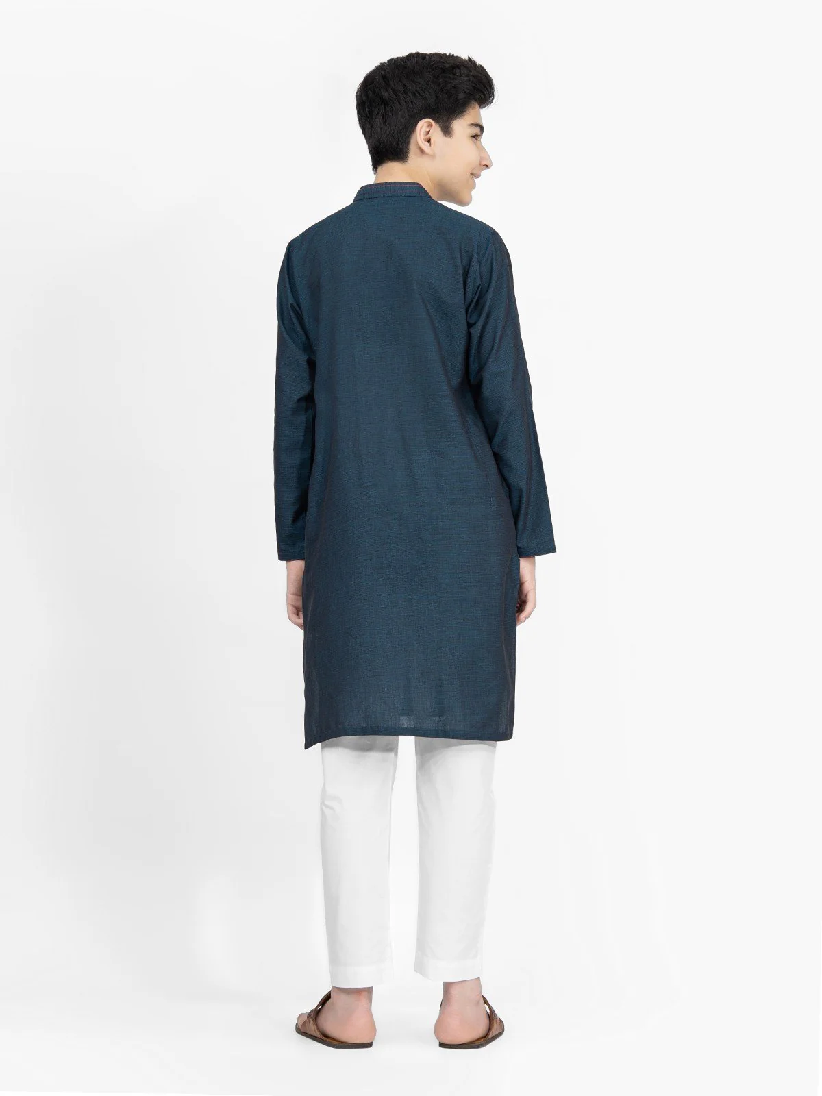 Boy's Teal Kurta - EBTK22-3773 - Image 8