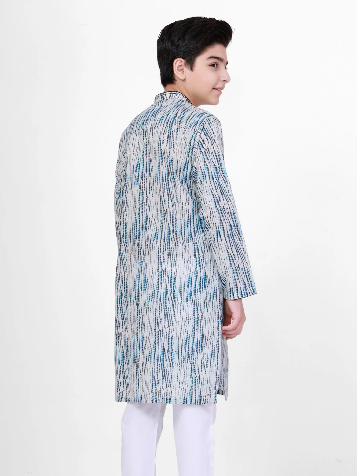Boy's Ash Grey Kurta - EBTK22-3780 - Image 3