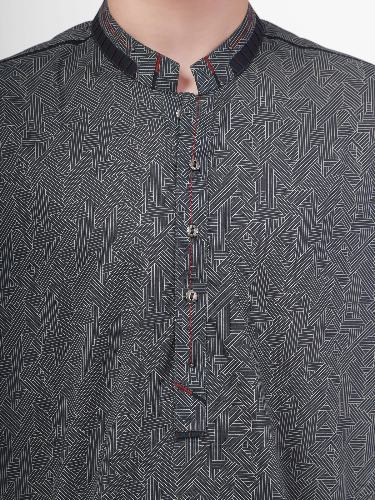 Boy's Black Kurta - EBTK22-3781 - Image 2