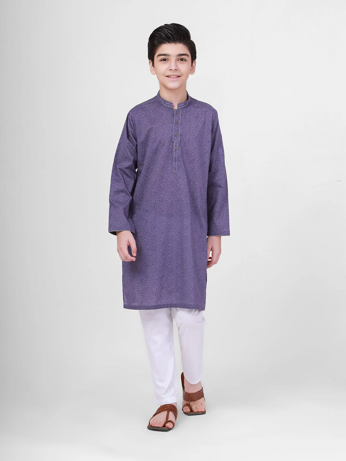 Boy's Purple Kurta - EBTK22-3783