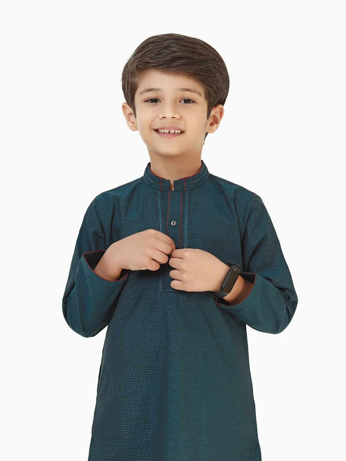 Boy's Teal Kurta - EBTK22-3784 - Image 2