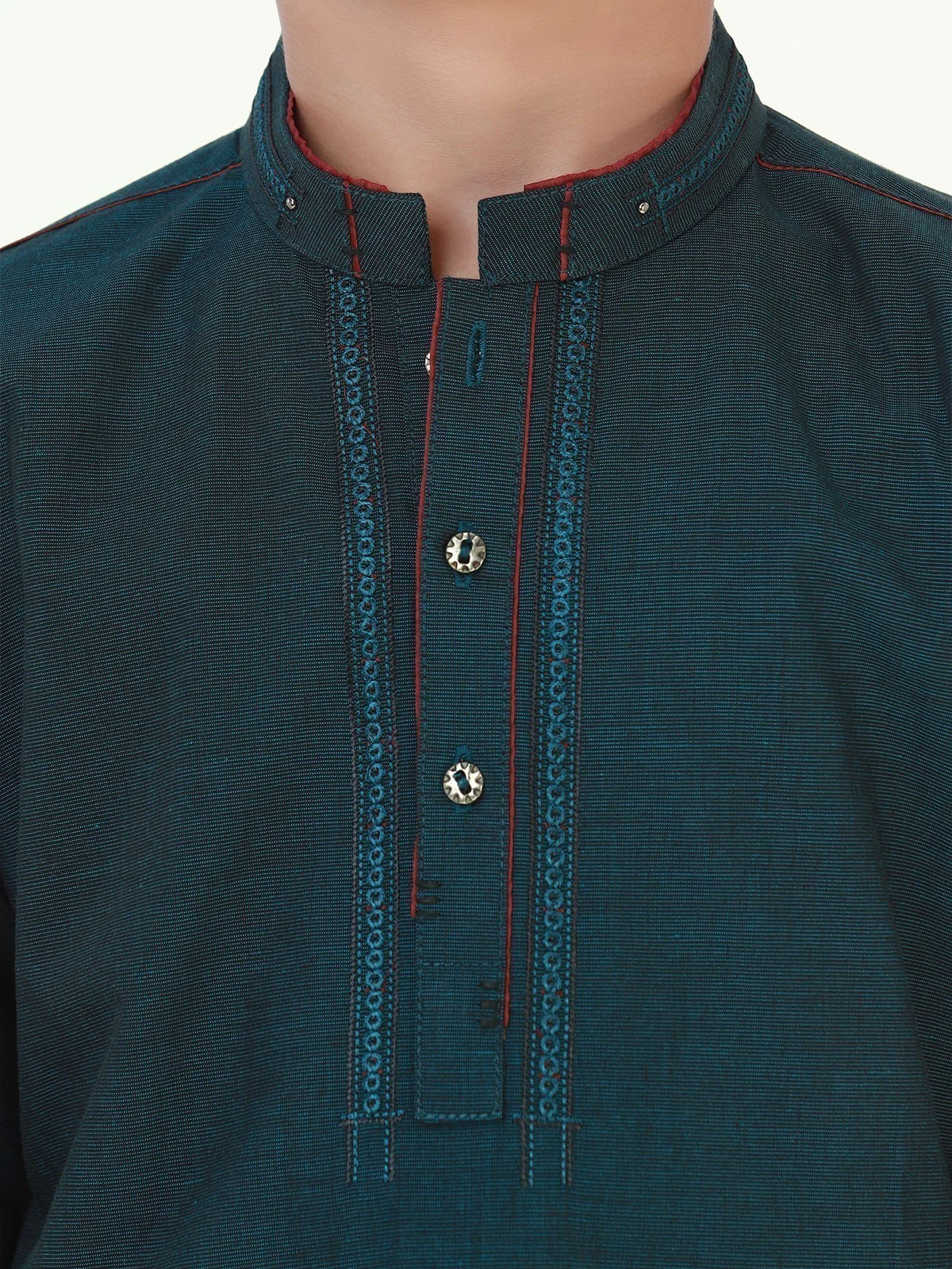 Boy's Teal Kurta - EBTK22-3784 - Image 4