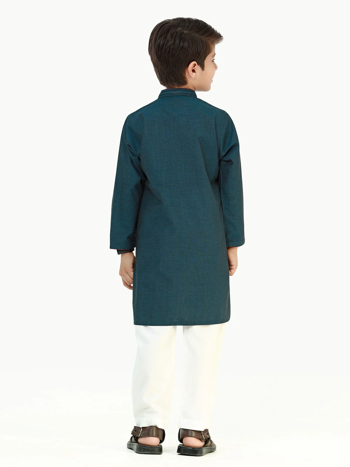 Boy's Teal Kurta - EBTK22-3784 - Image 5