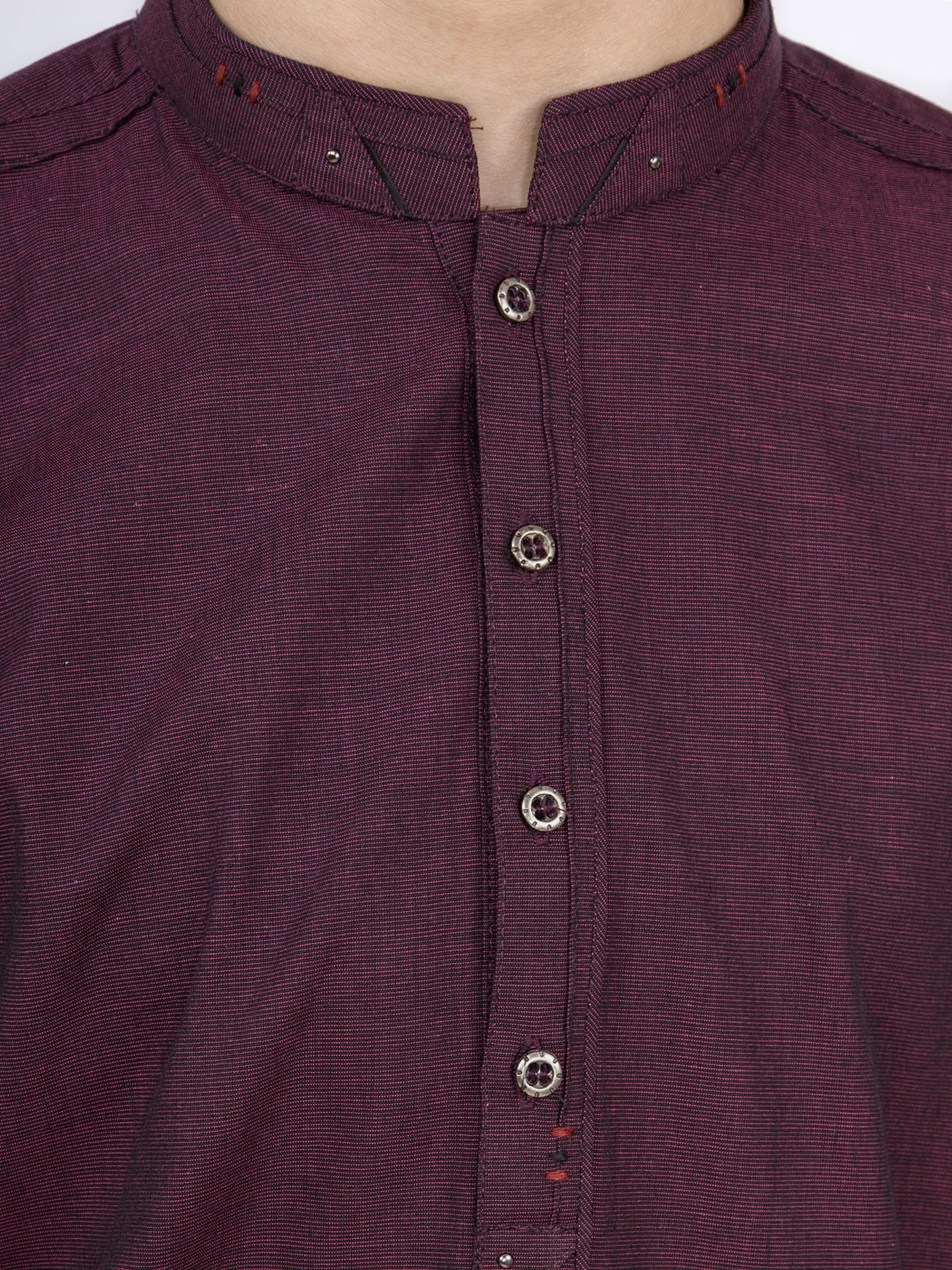 Boy's Burgundy Kurta - EBTK22-3786 - Image 4