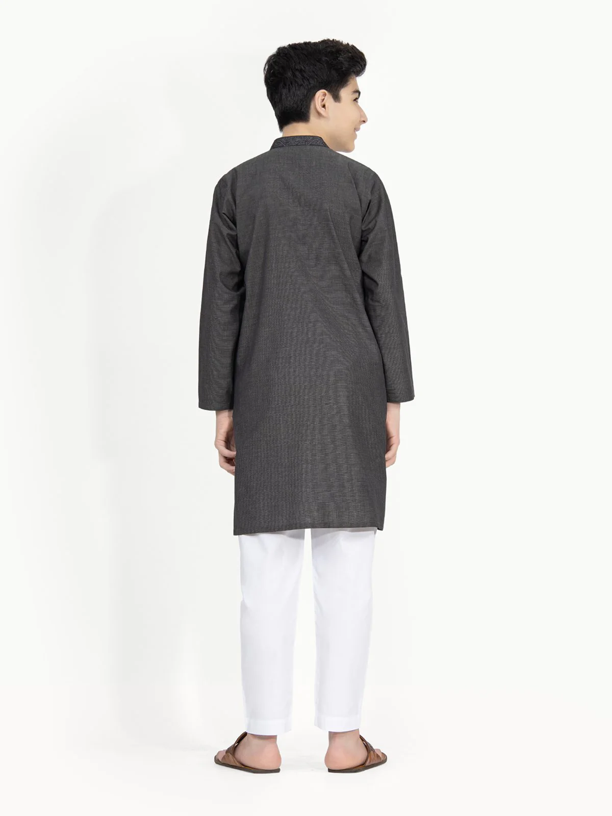 Boy's Grey Kurta - EBTK22-3788 - Image 5