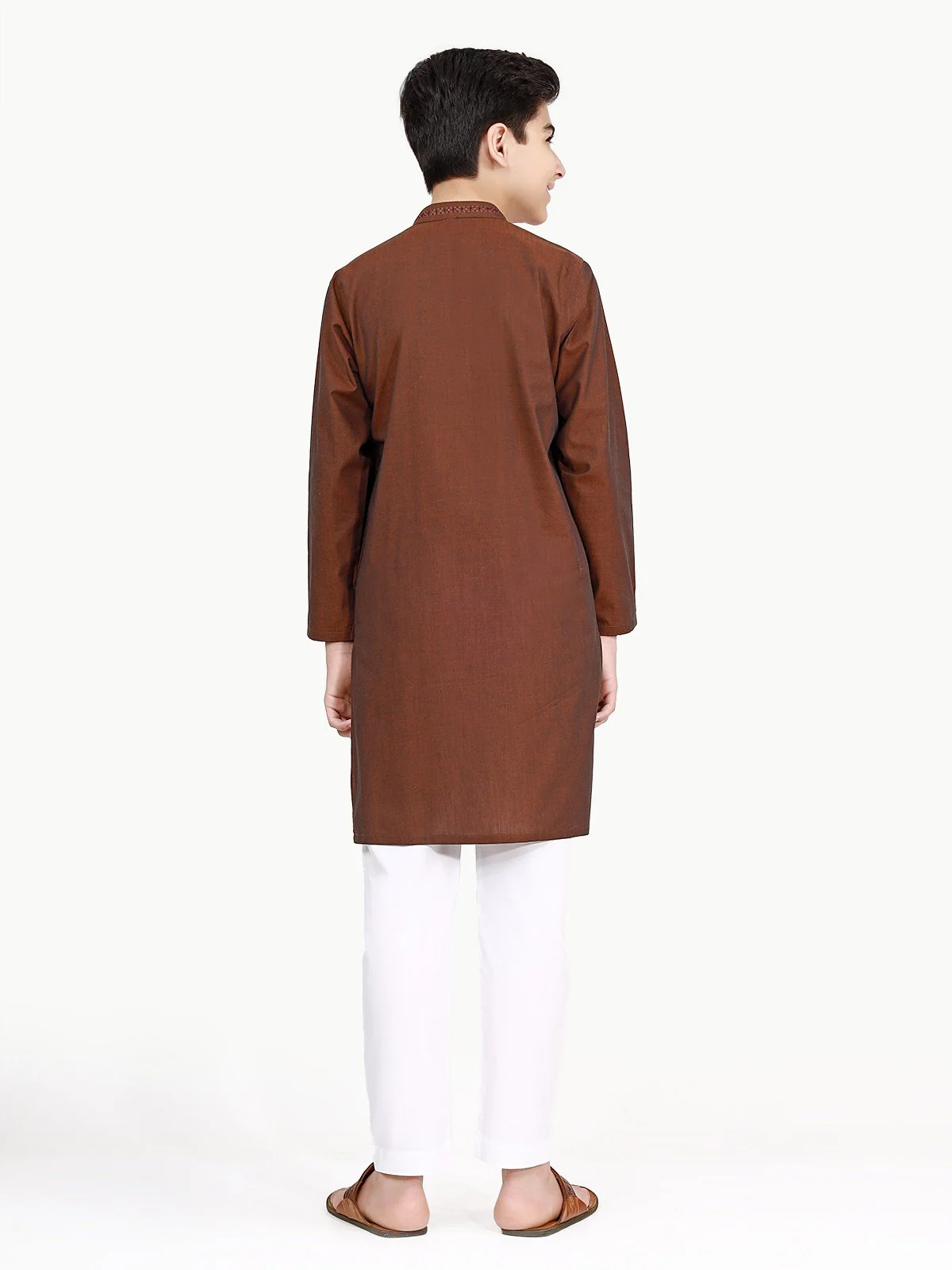 Boy's Brown Kurta - EBTK22-3789 - Image 6