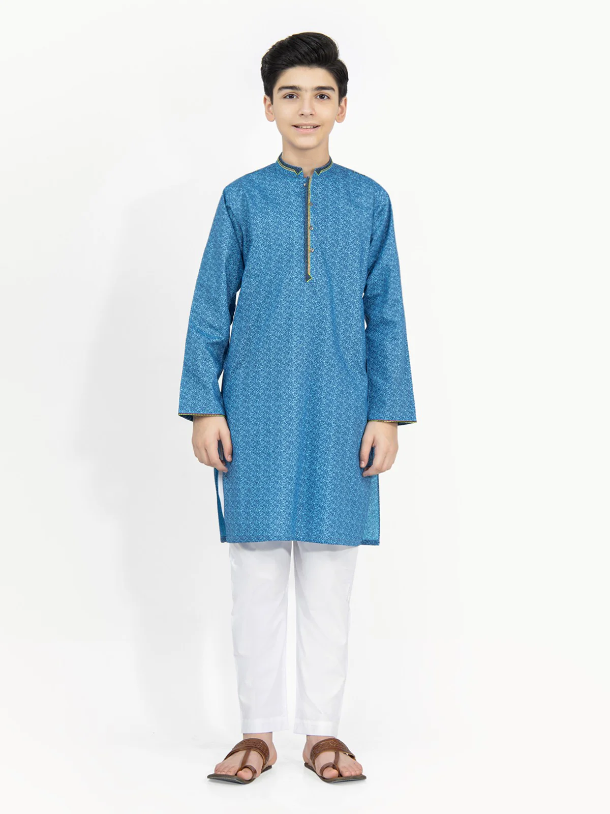 Boy's Blue Kurta - EBTK22-3791 - Image 3