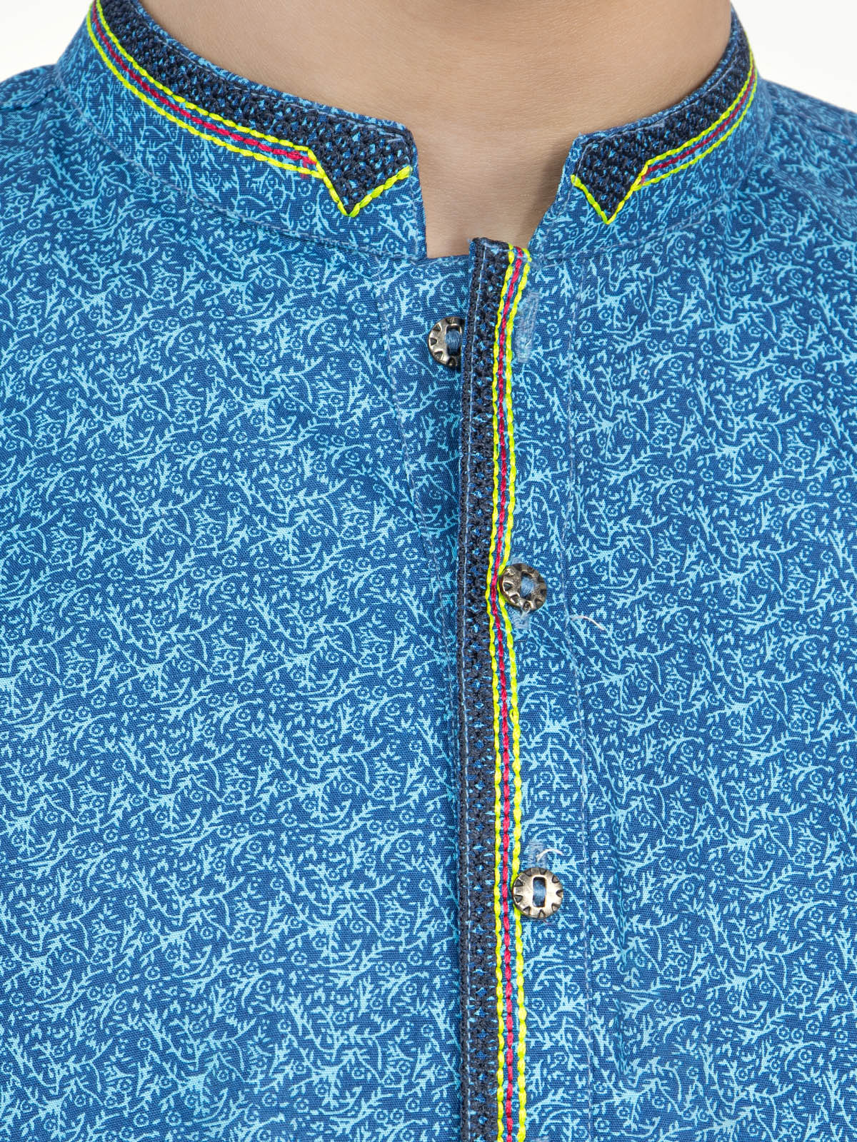 Boy's Blue Kurta - EBTK22-3791 - Image 4