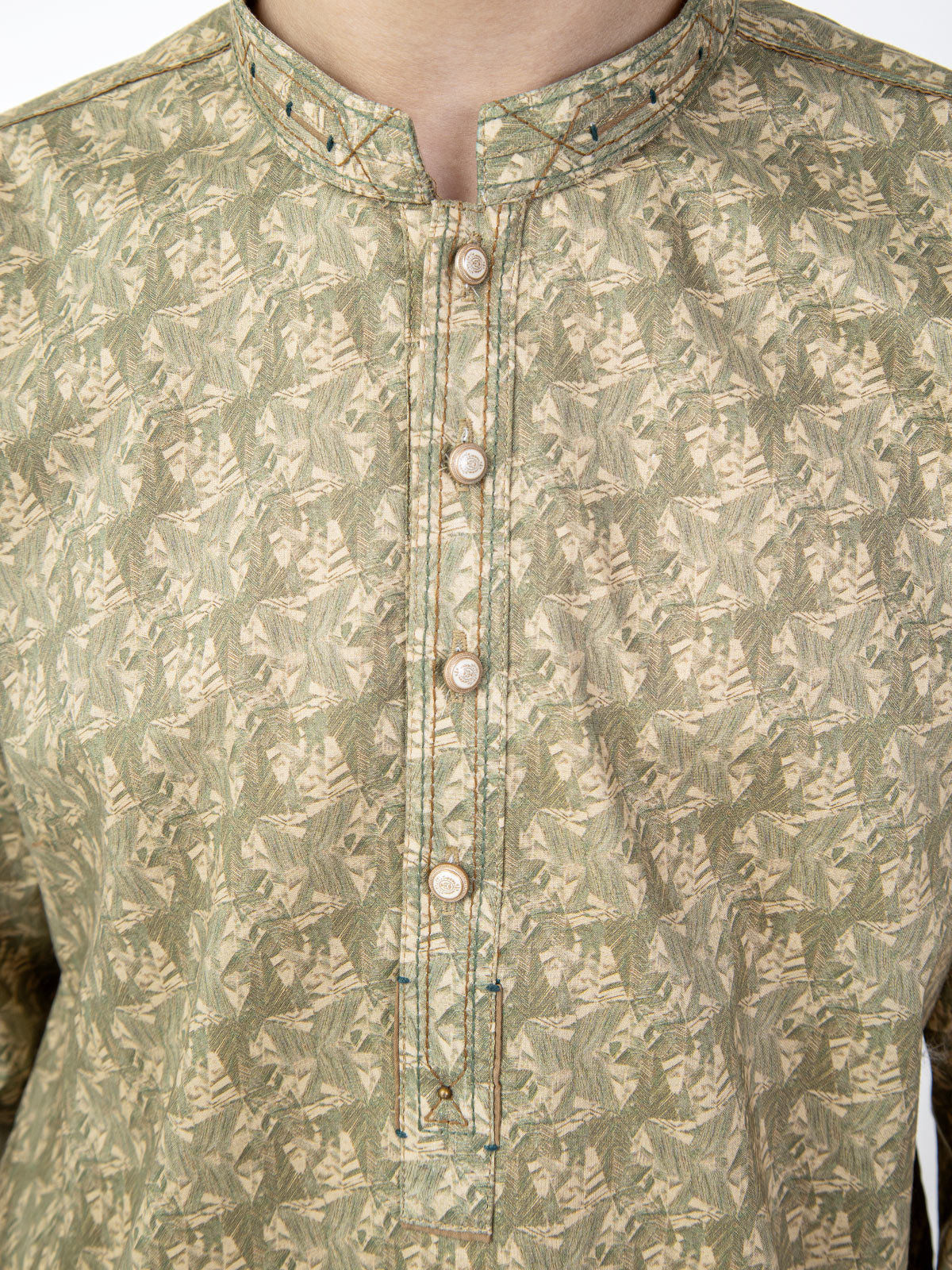 Boy's Green Kurta - EBTK22-3794 - Image 4