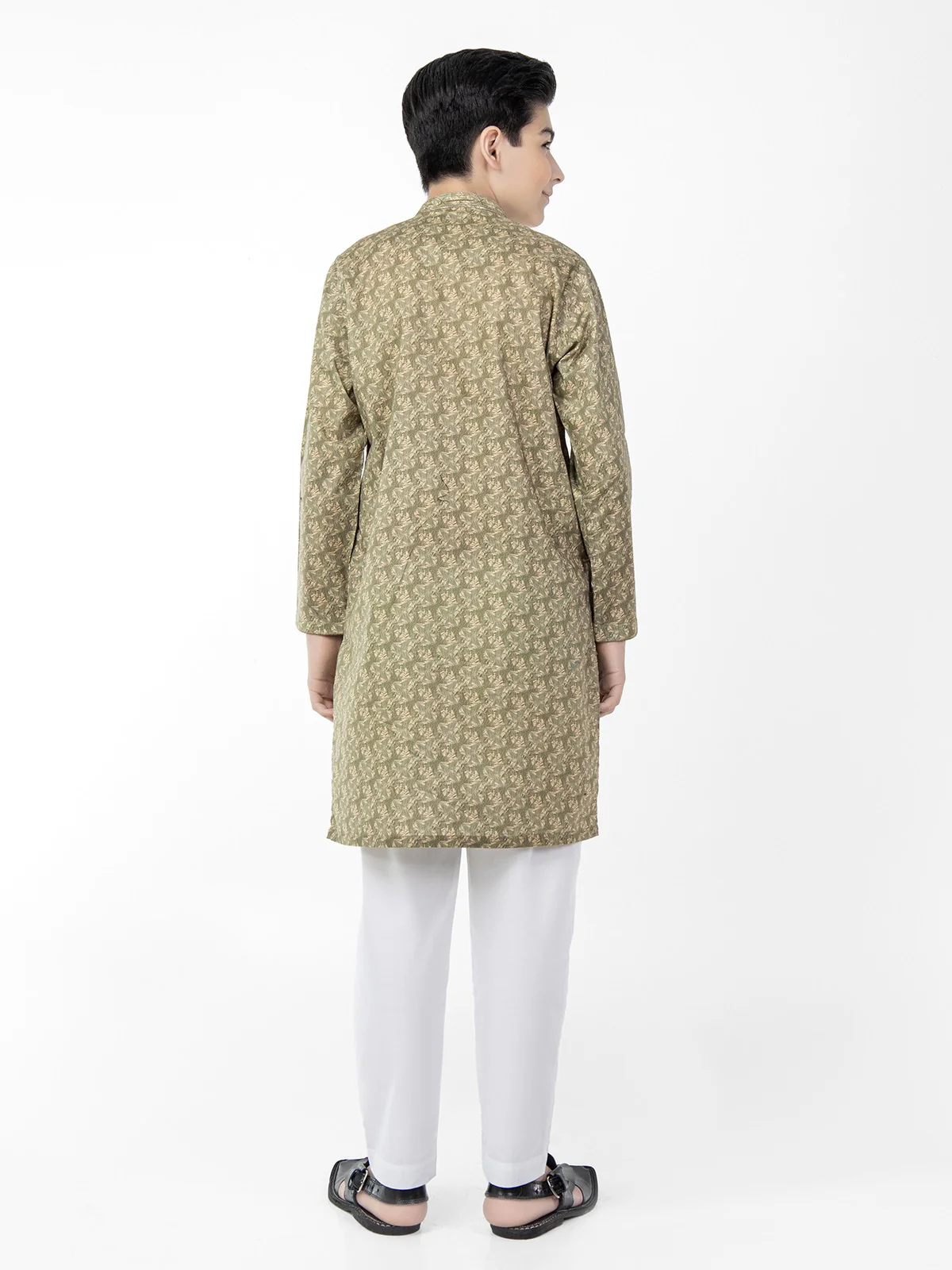 Boy's Green Kurta - EBTK22-3794 - Image 5