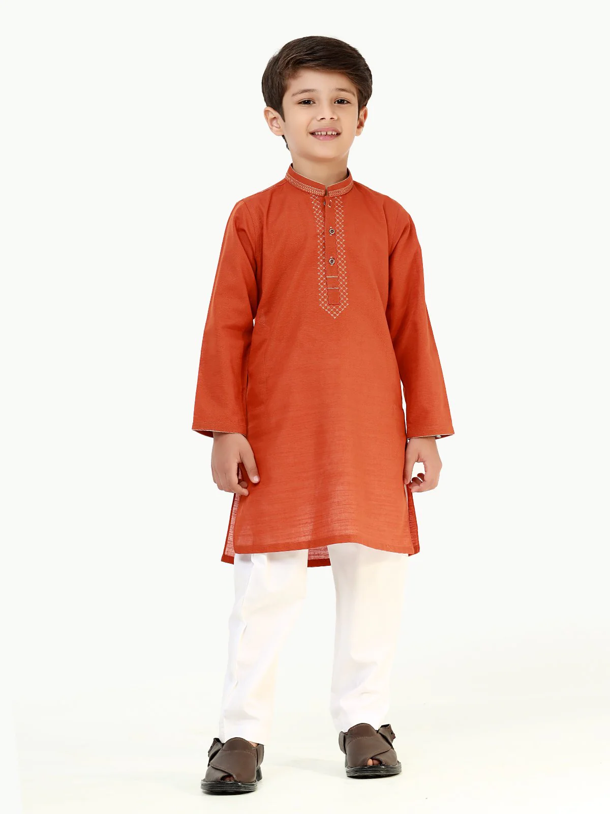 Boy's Rust Kurta - EBTK22-3809 - Image 3