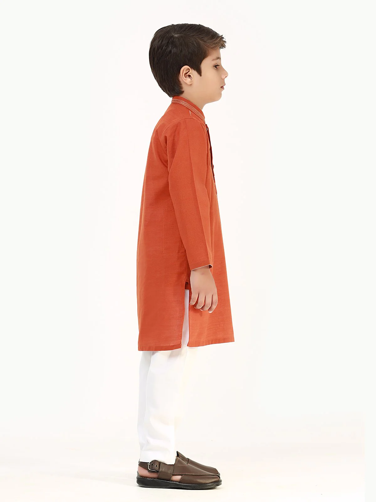 Boy's Rust Kurta - EBTK22-3809 - Image 4