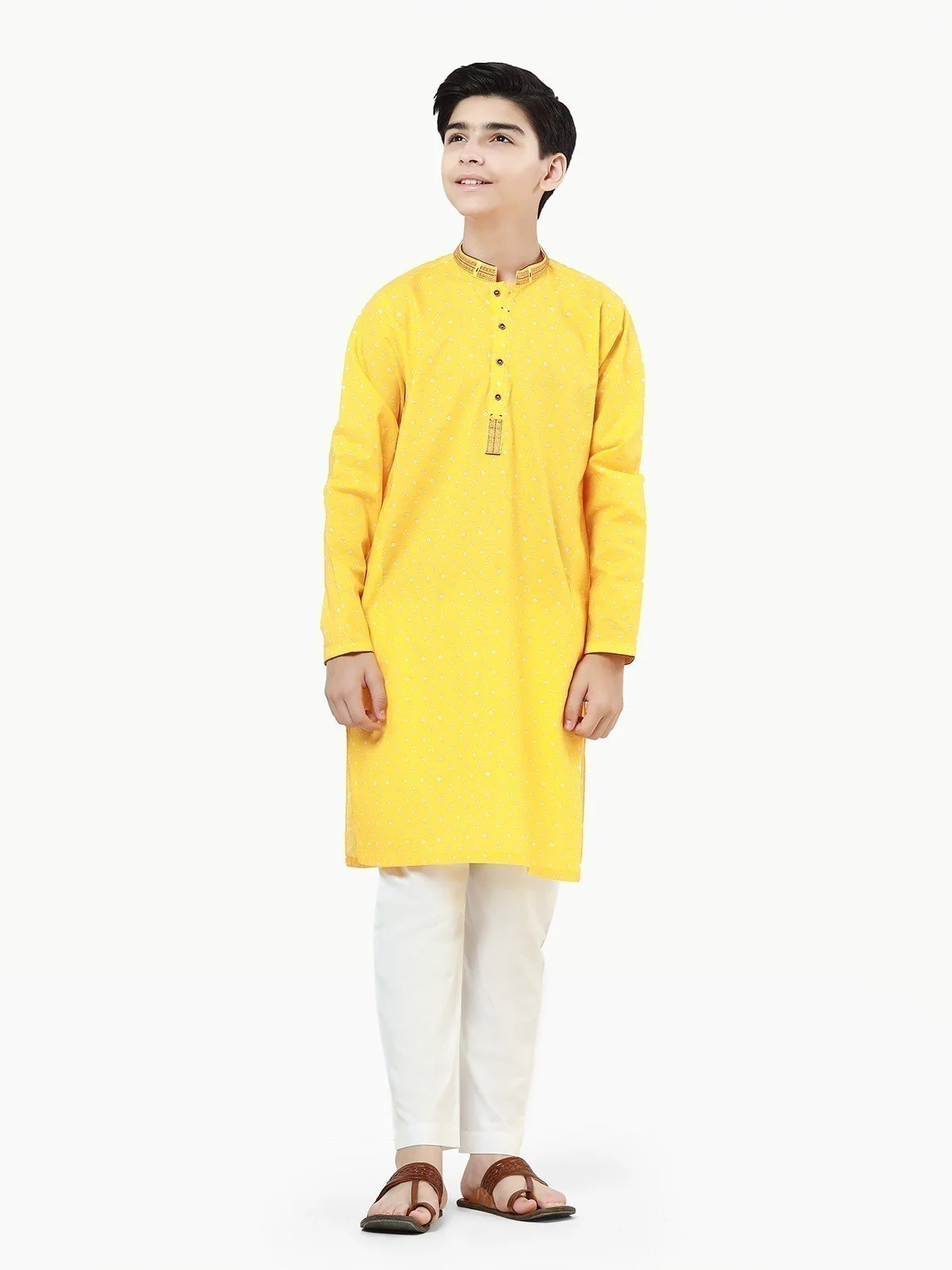 Boy's Yellow Kurta - EBTK22-3816