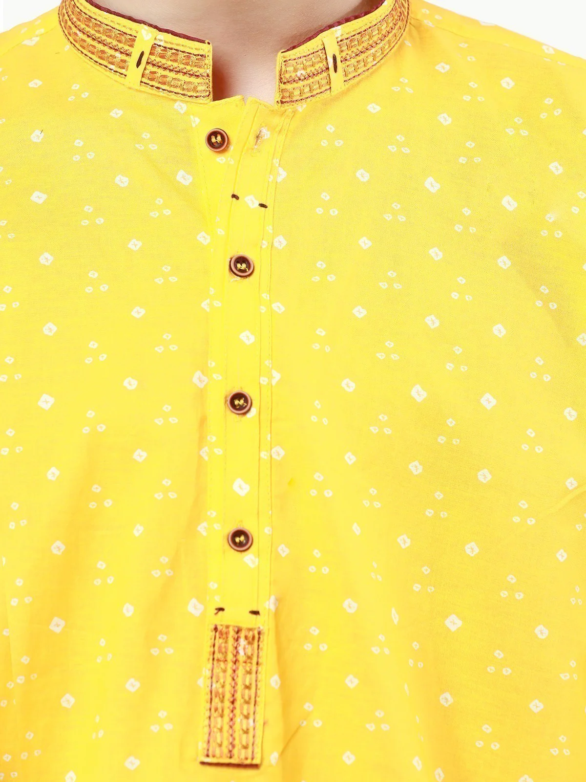 Boy's Yellow Kurta - EBTK22-3816 - Image 3