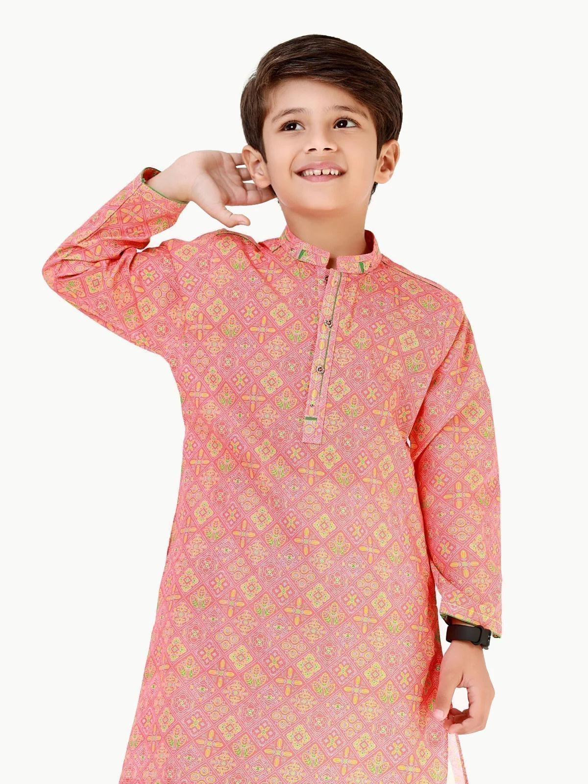 Boy's Dark Peach Kurta - EBTK22-3822 - Image 2