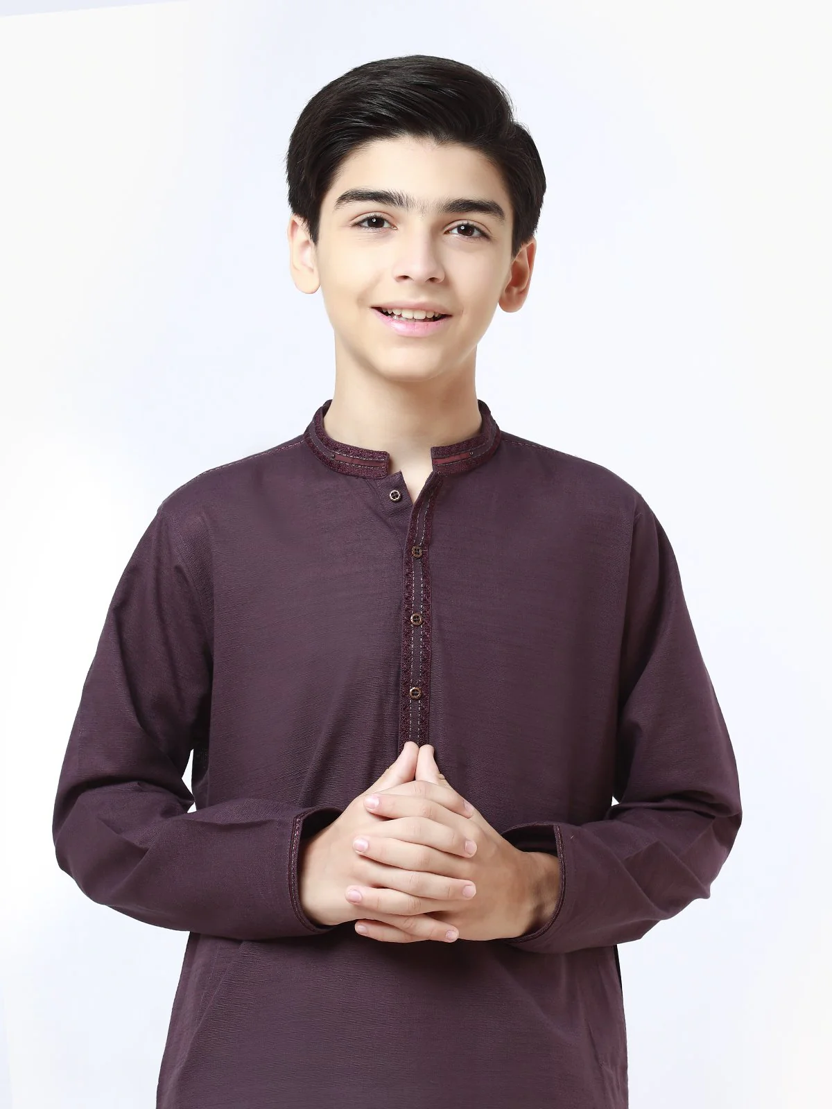 Boy's Dark Purple Kurta - EBTK22-3823 - Image 2