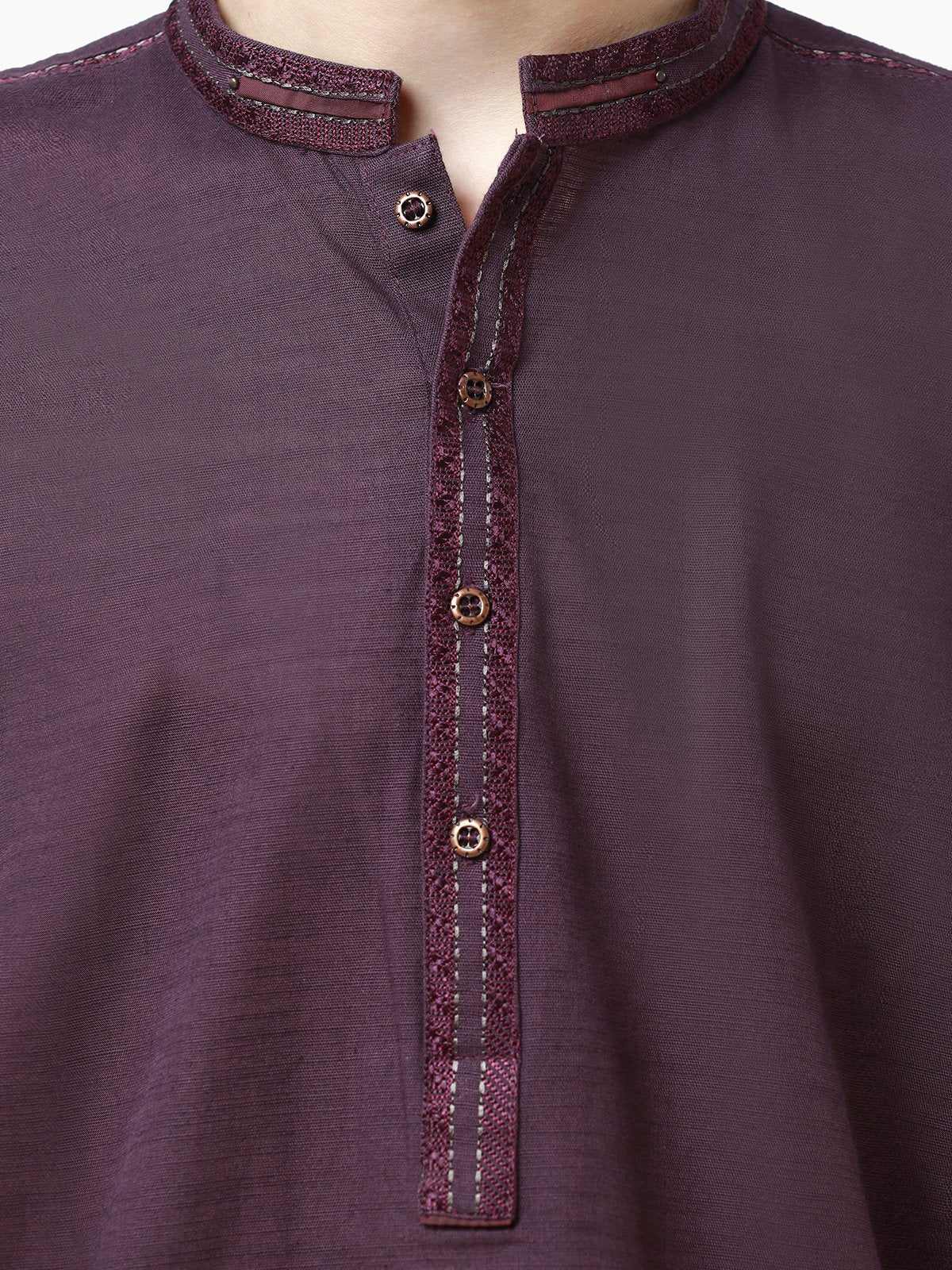 Boy's Dark Purple Kurta - EBTK22-3823 - Image 3