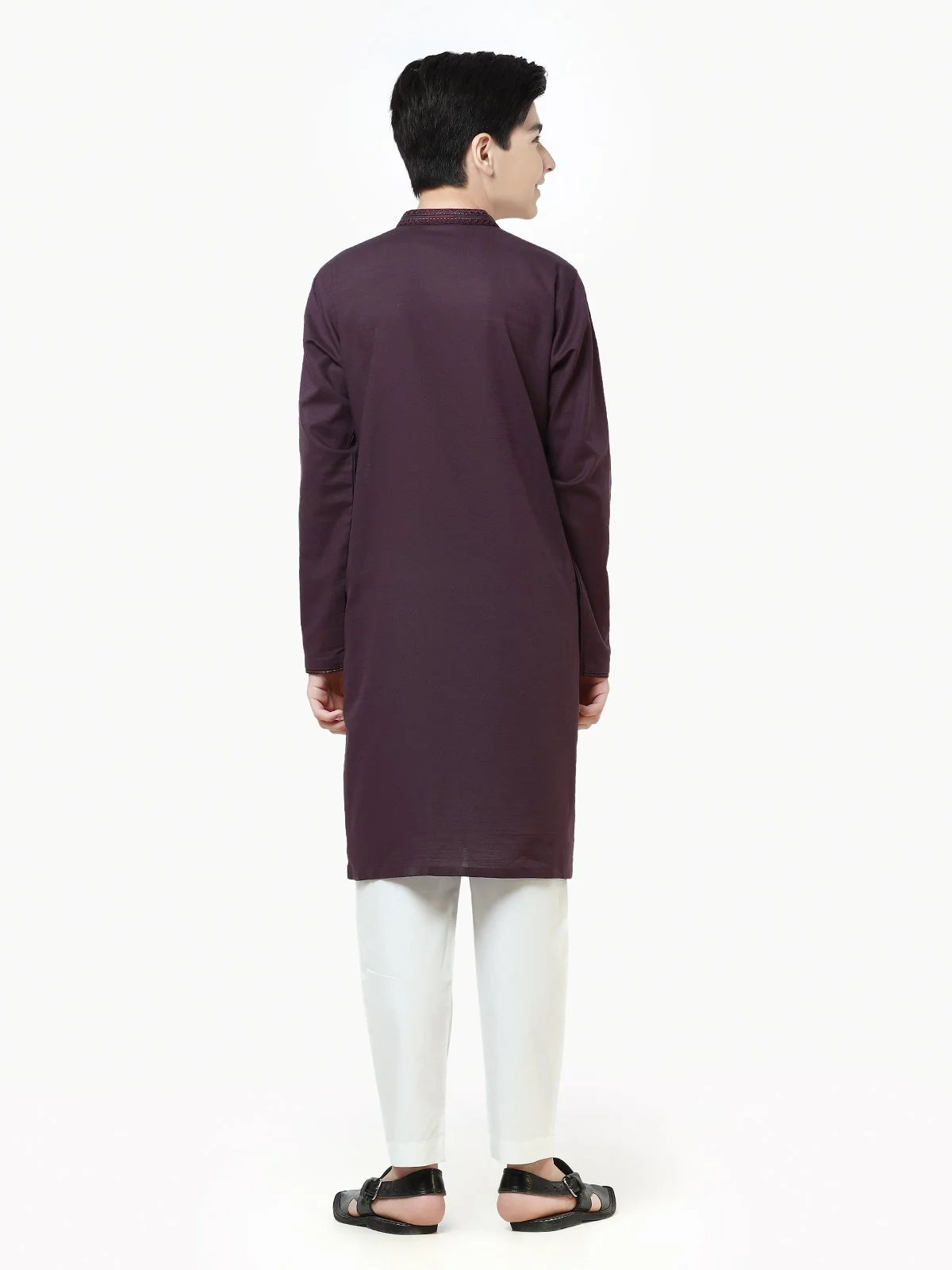 Boy's Dark Purple Kurta - EBTK22-3823 - Image 5