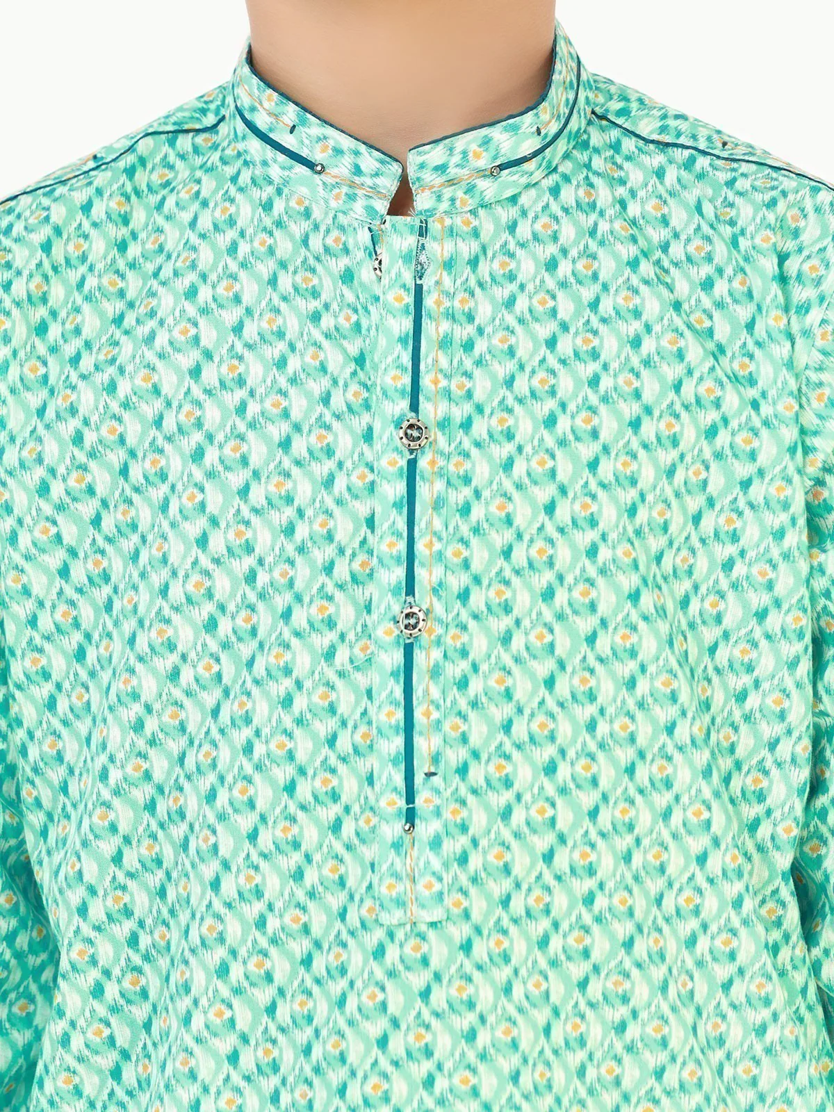 Boy's Aqua Kurta - EBTK22-3824 - Image 4