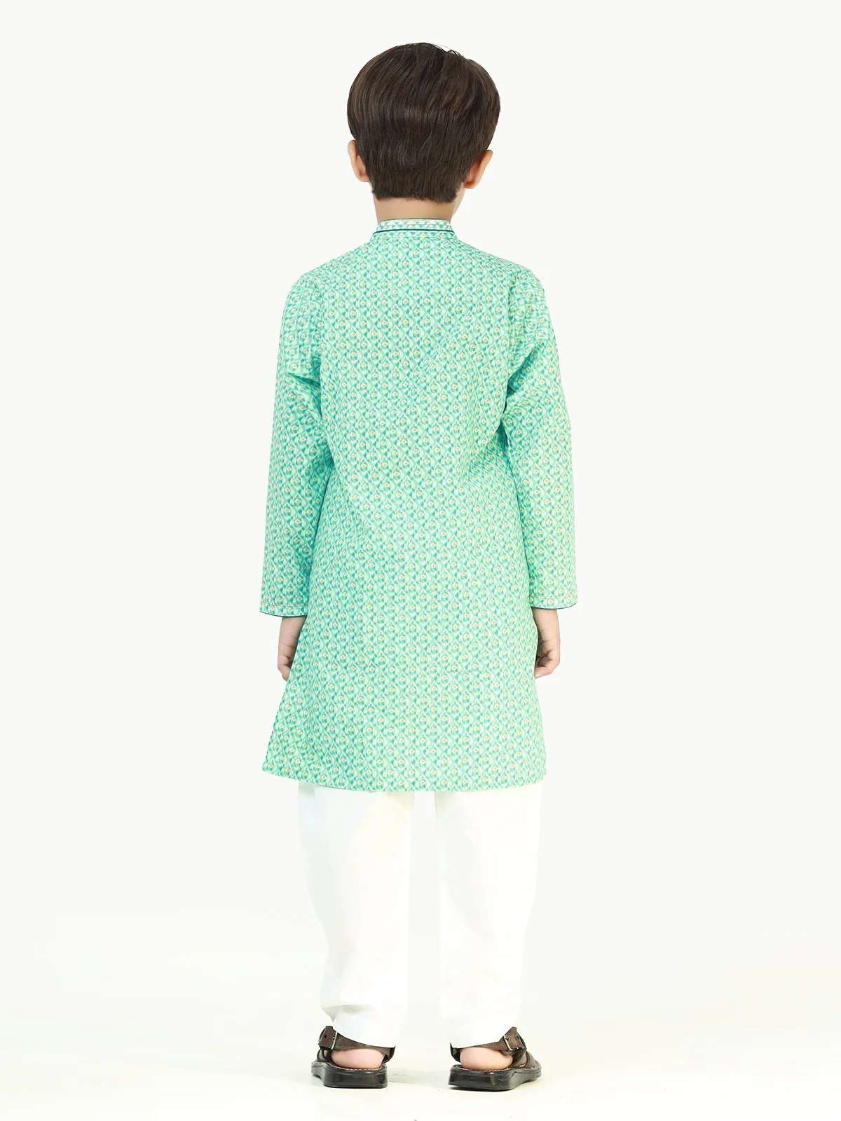Boy's Aqua Kurta - EBTK22-3824 - Image 5