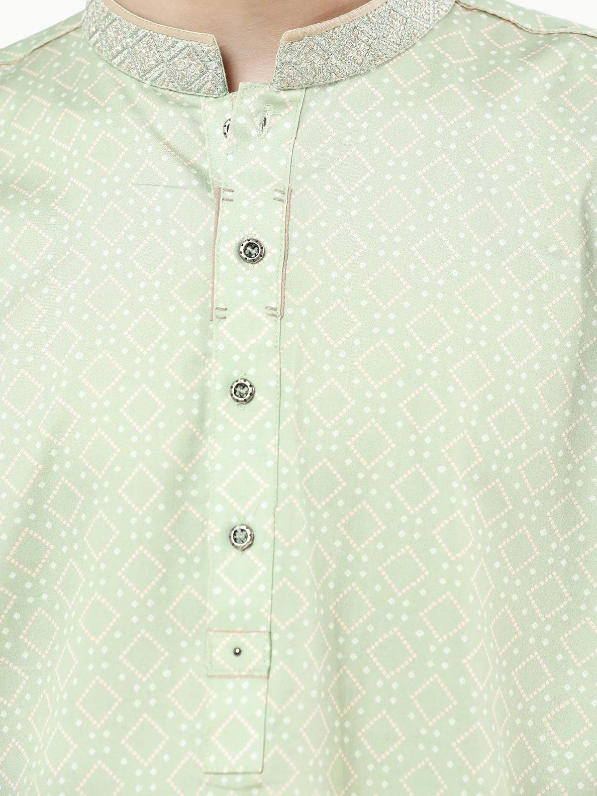 Boy's Light Green Kurta - EBTK22-3827 - Image 3