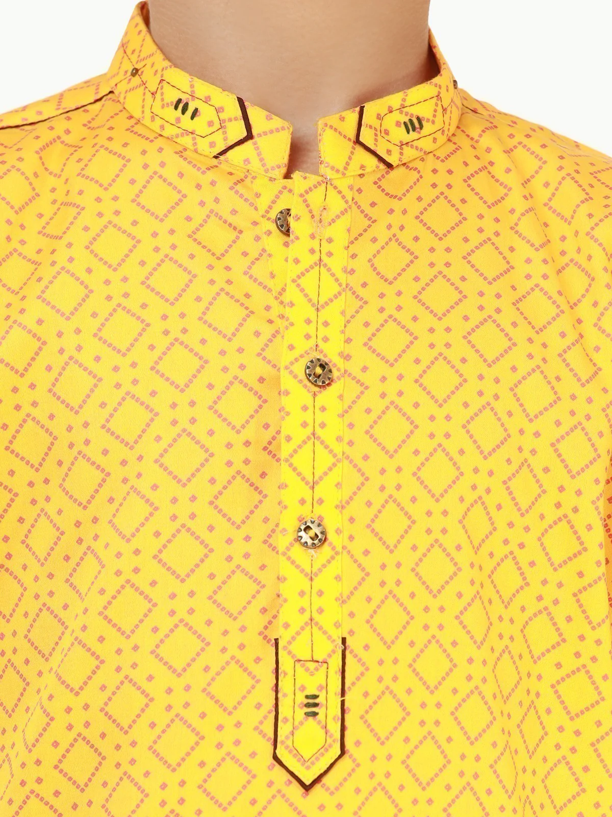 Boy's Yellow Kurta - EBTK22-3828 - Image 3