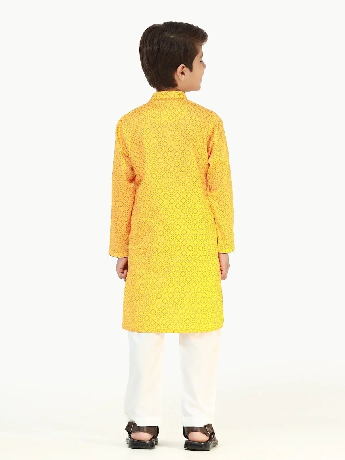 Boy's Yellow Kurta - EBTK22-3828 - Image 5