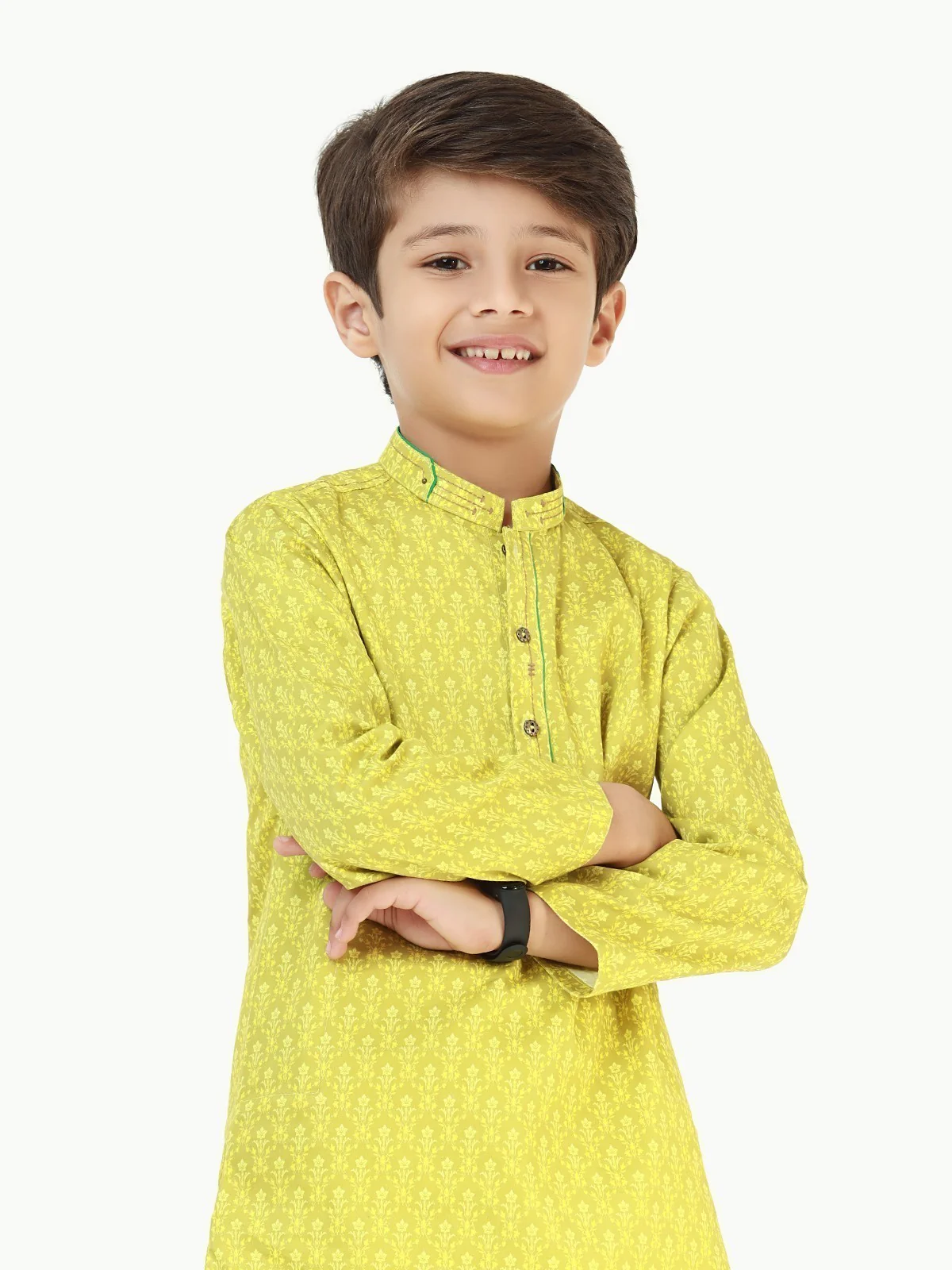 Boy's Lime Green Kurta - EBTK22-3832 - Image 2