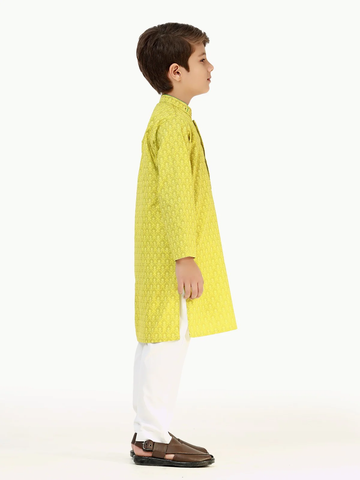 Boy's Lime Green Kurta - EBTK22-3832 - Image 3