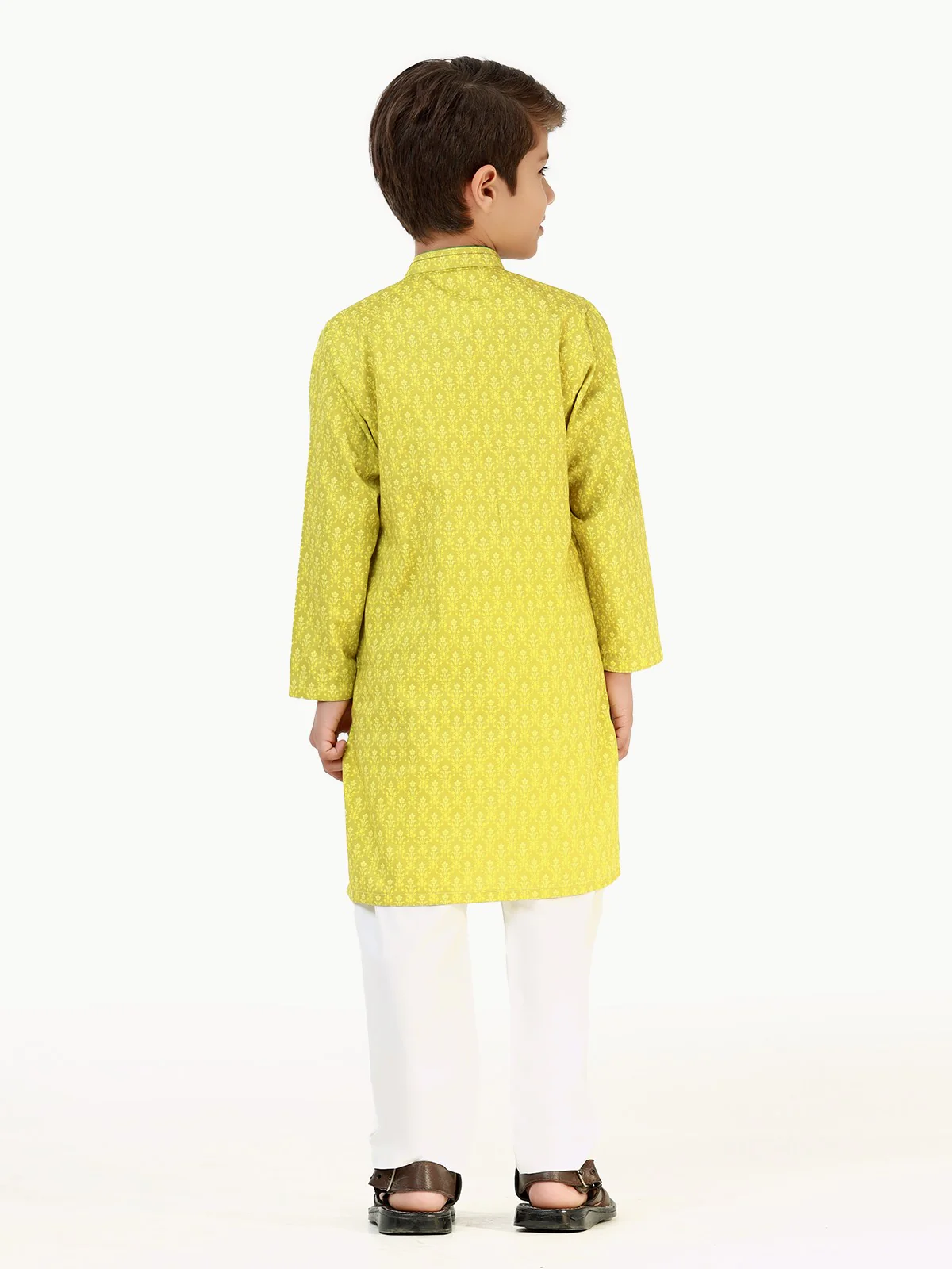Boy's Lime Green Kurta - EBTK22-3832 - Image 5